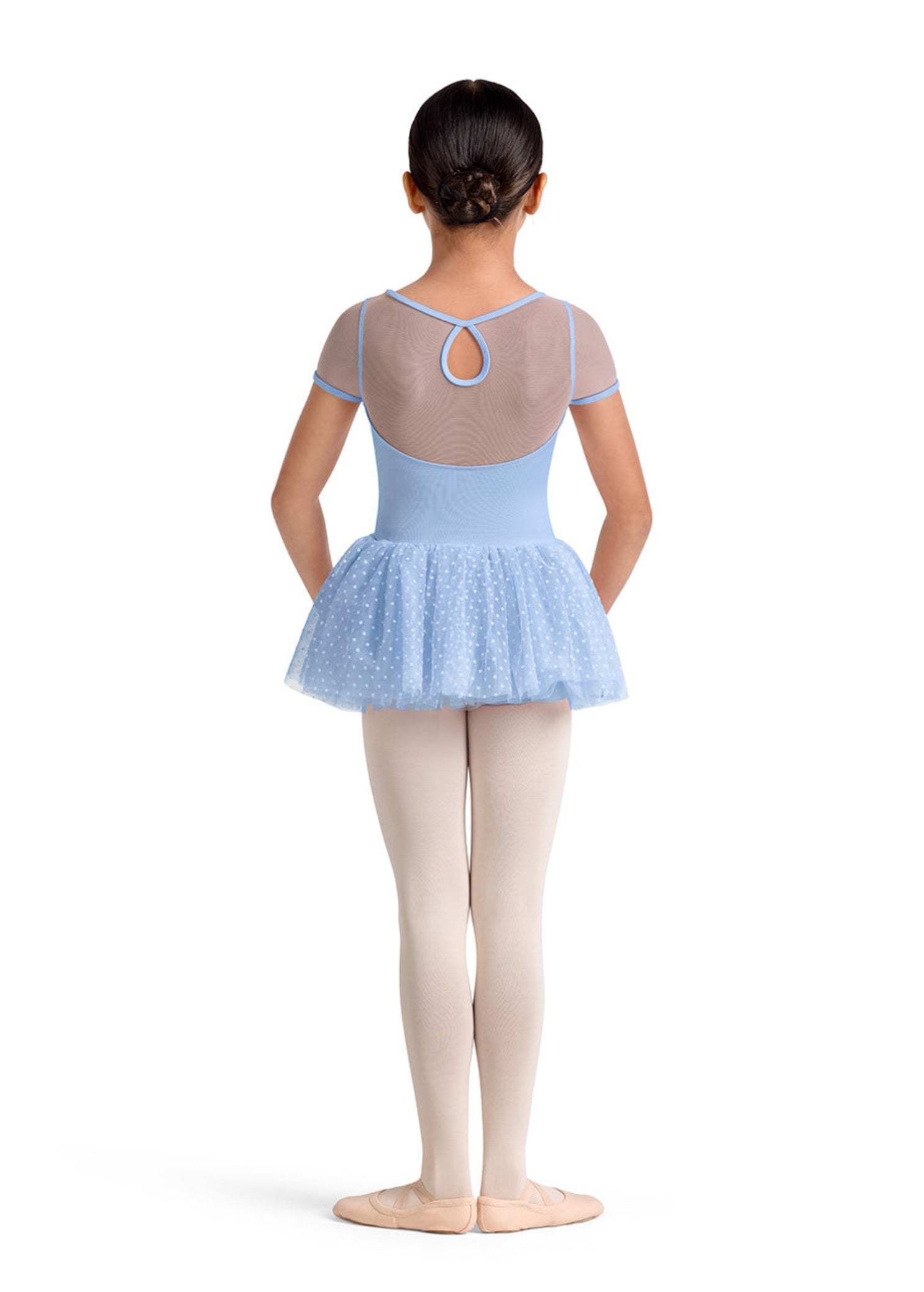 Kaleidoscope Cap Sleeve Tutu Dress Blue back view