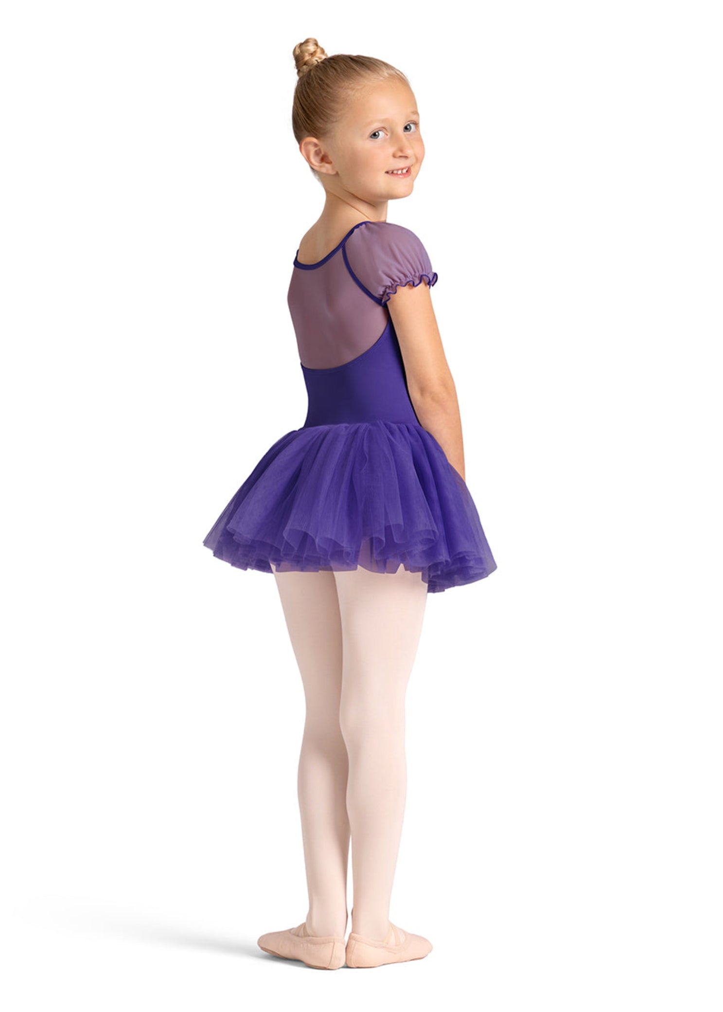 Celestia Short Sleeve Tutu Dress Violet back view