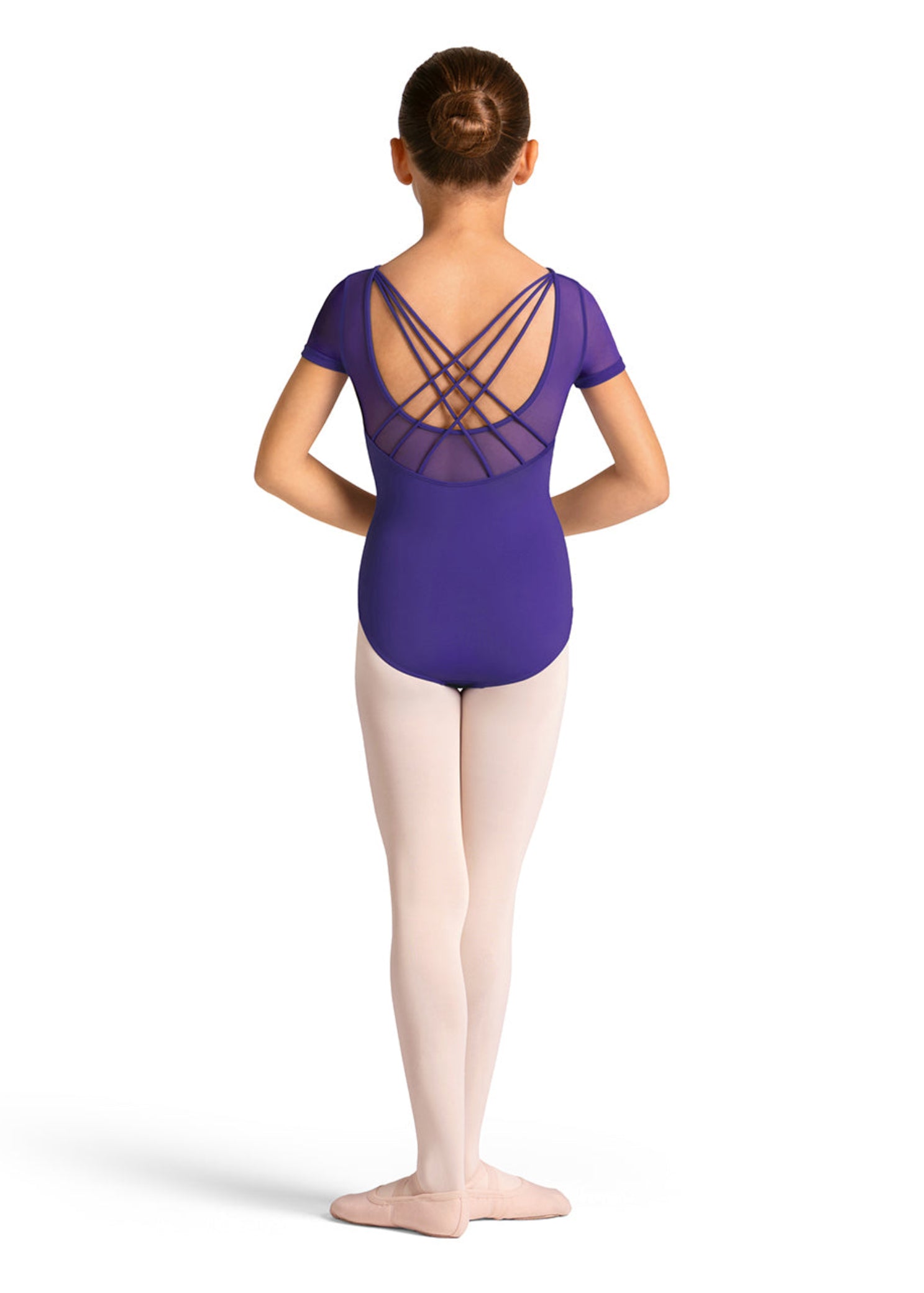 Short Sleeve Leotard Violet back view