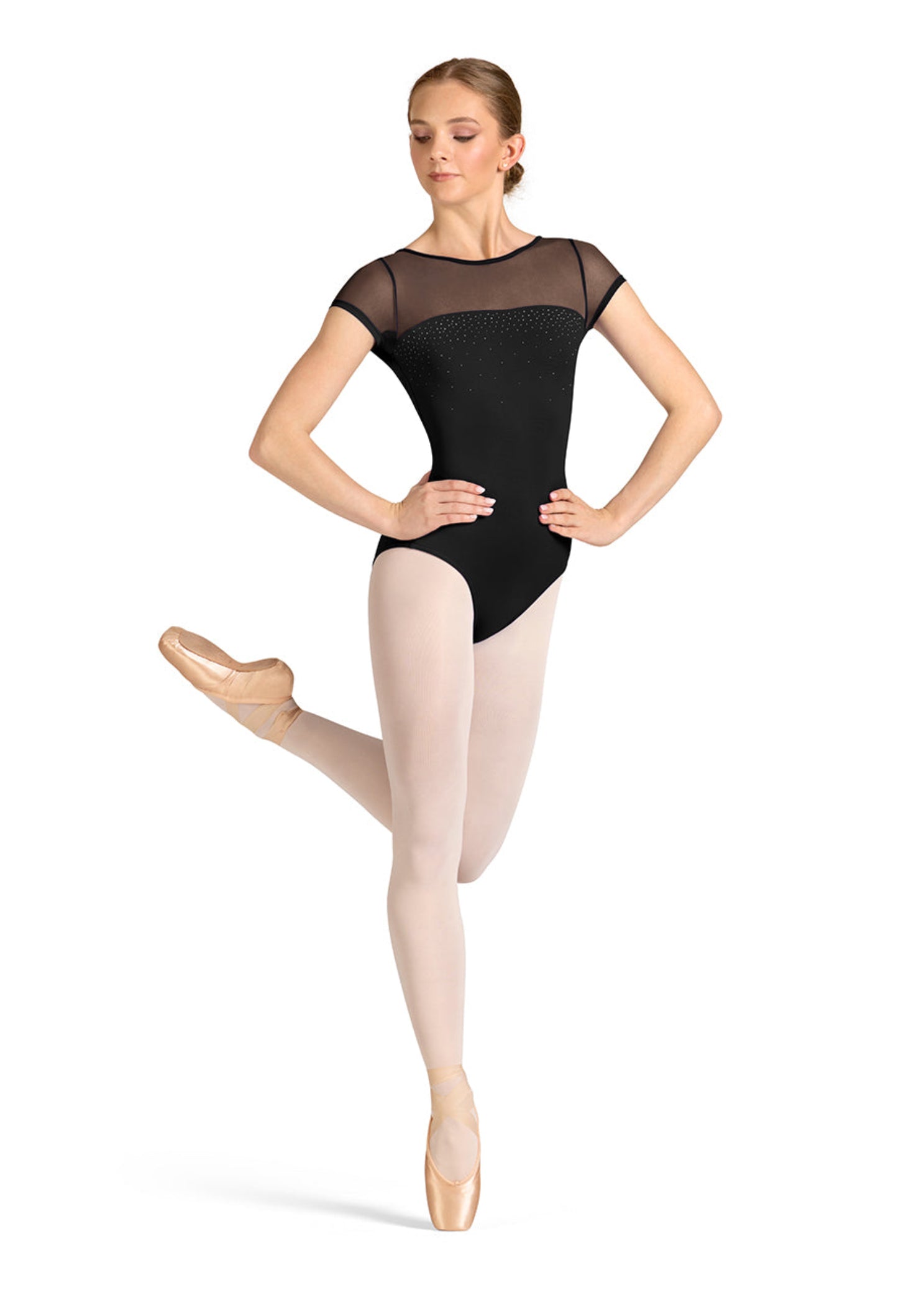 Strappy Back Leotard Black front view