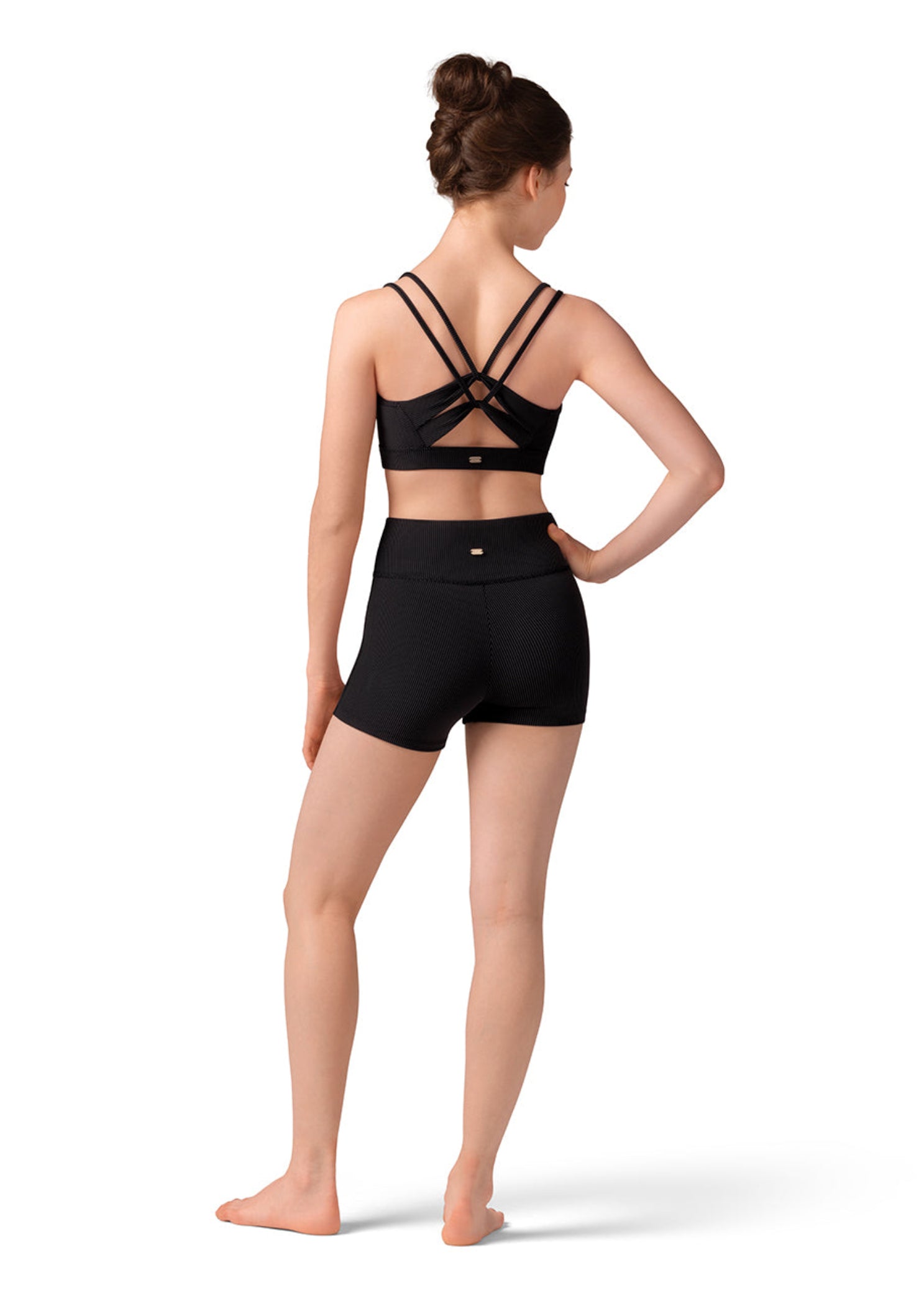 Cross Back Crop Top black back view
