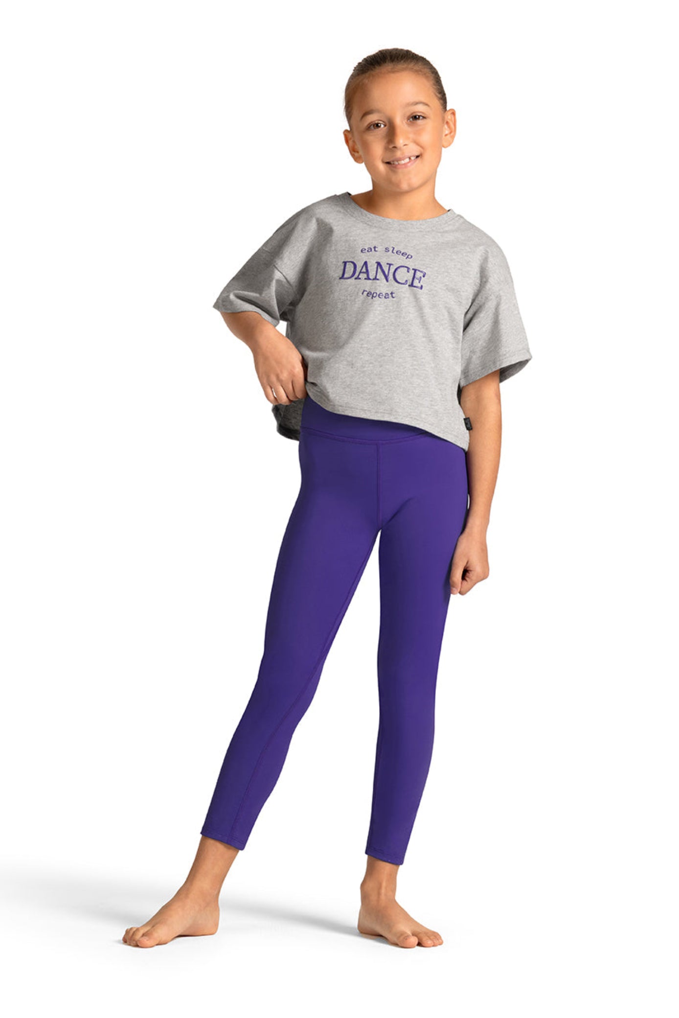 Crop Tee Gray front view