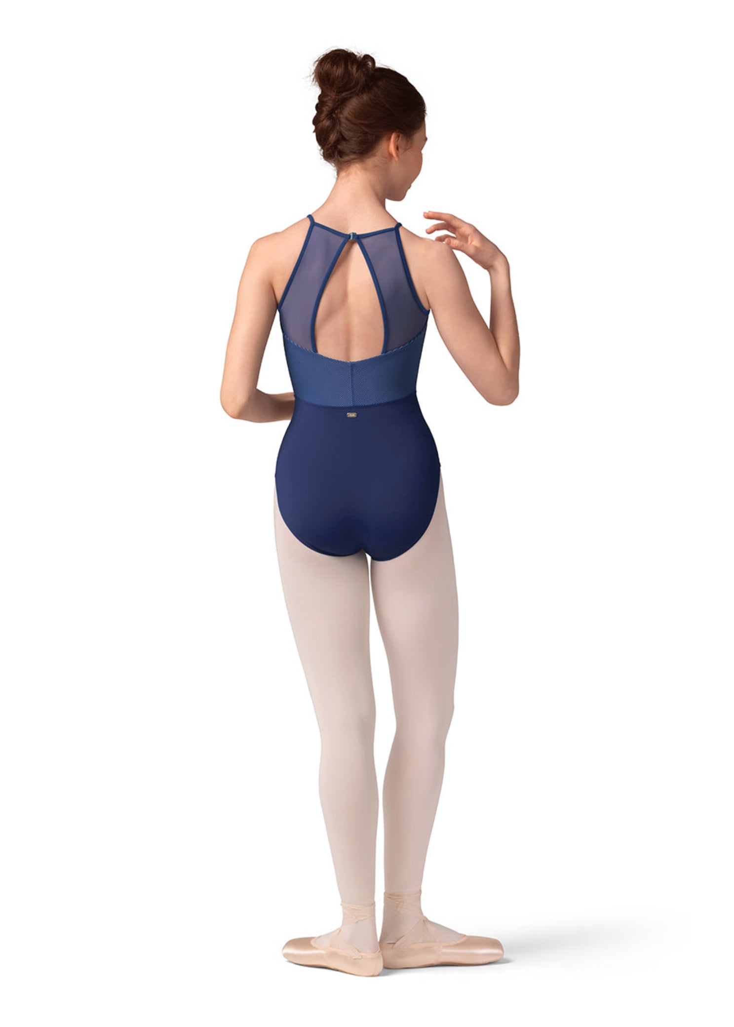 Stripe Halter Leotard Ink back view