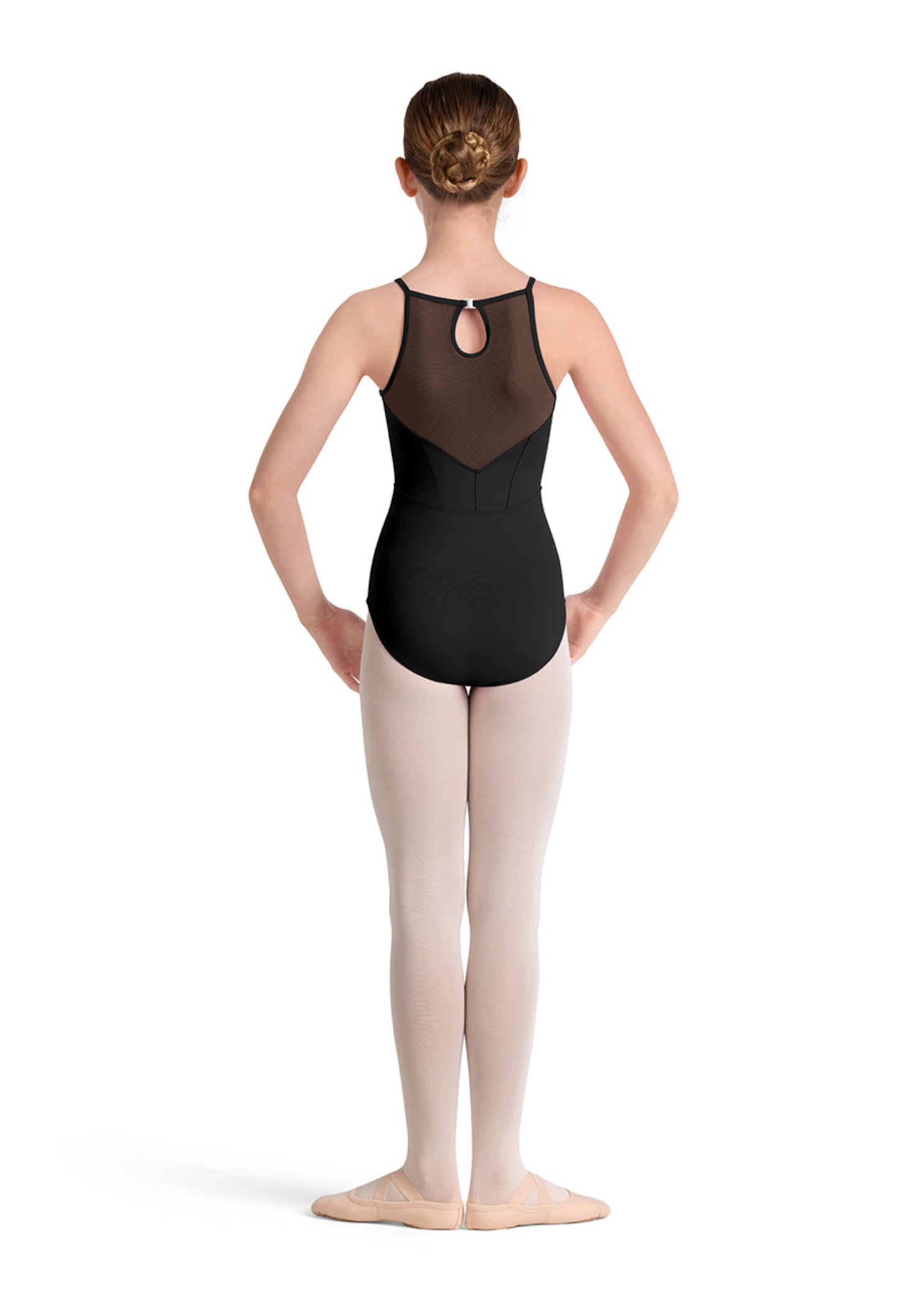 Keyhole Halter Leotard Black back view