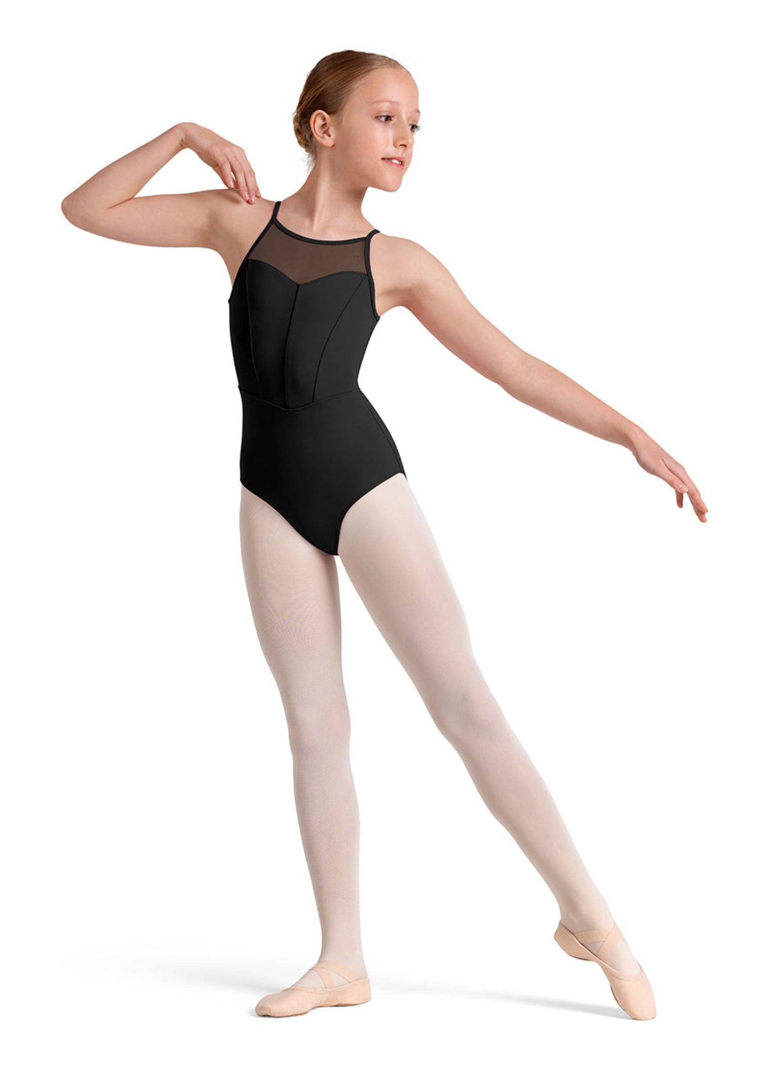 Keyhole Halter Leotard Black front view