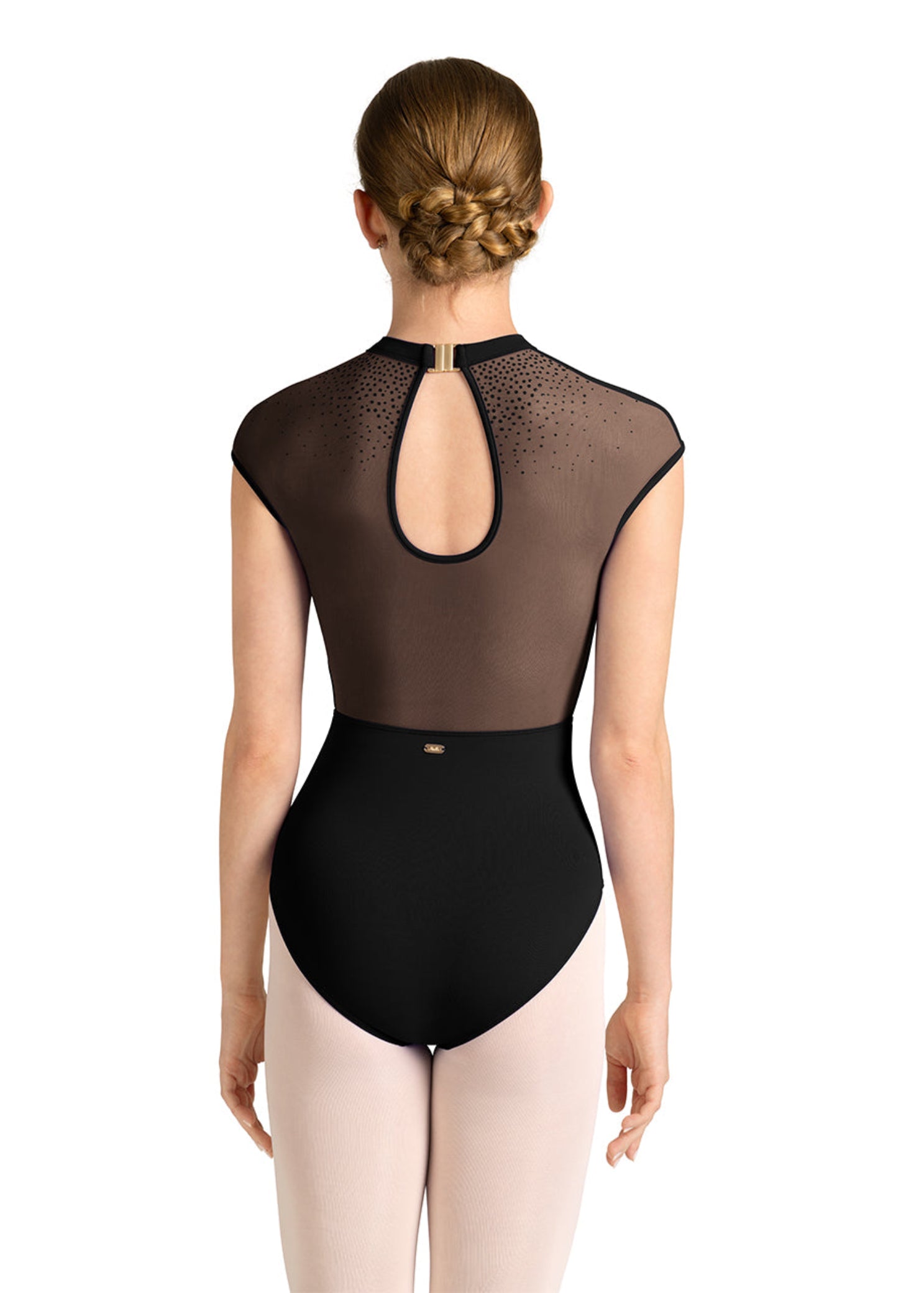 Cap Sleeve Leotard Black back view