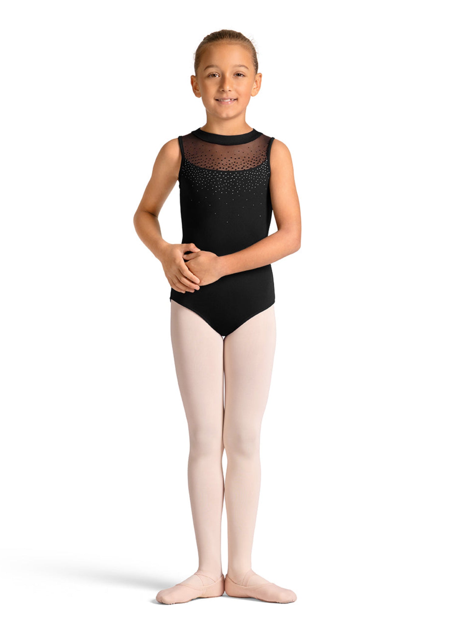 Zip Back Leotard Black front view