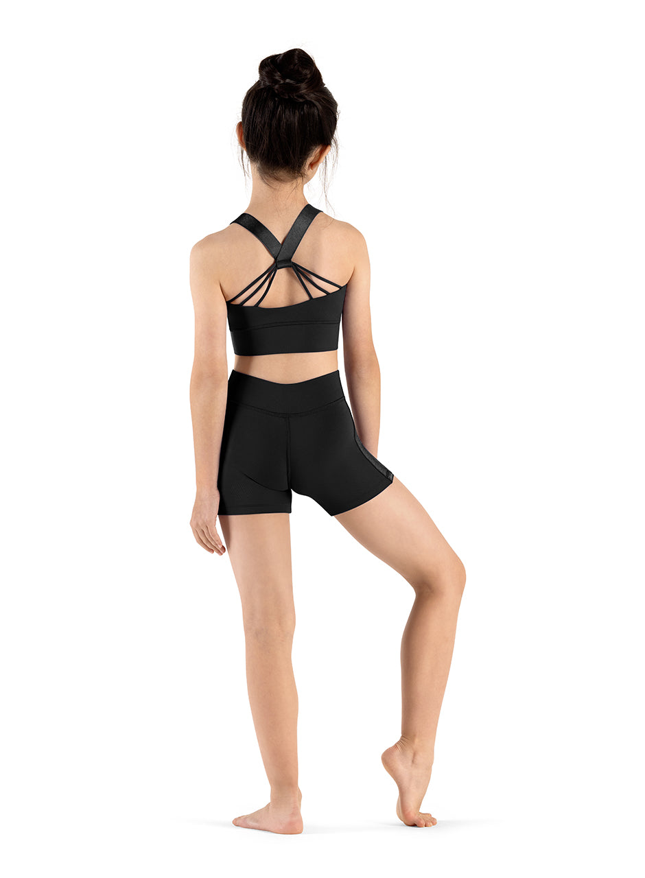 Strappy Back Bra Crop Top Black back view