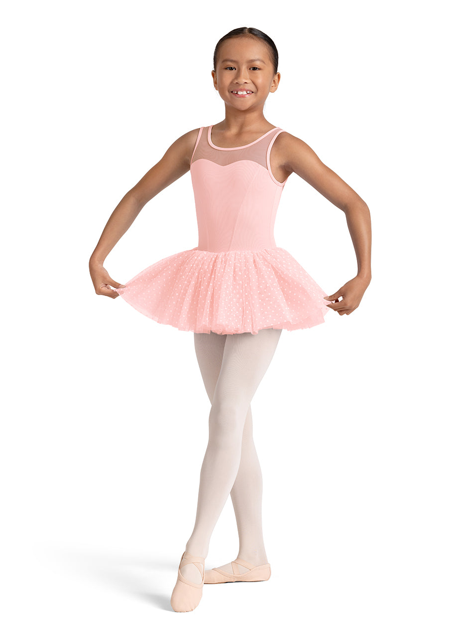 Mesh Tank Leotard Pink front view