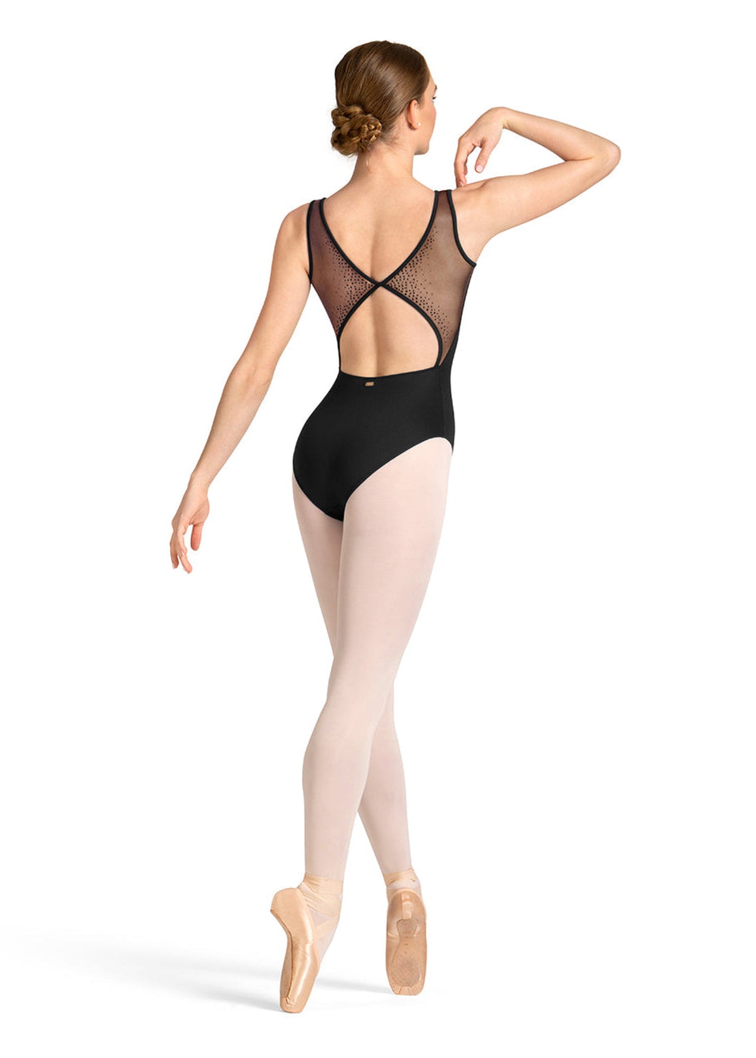 Mesh Tank Leotard Black back view