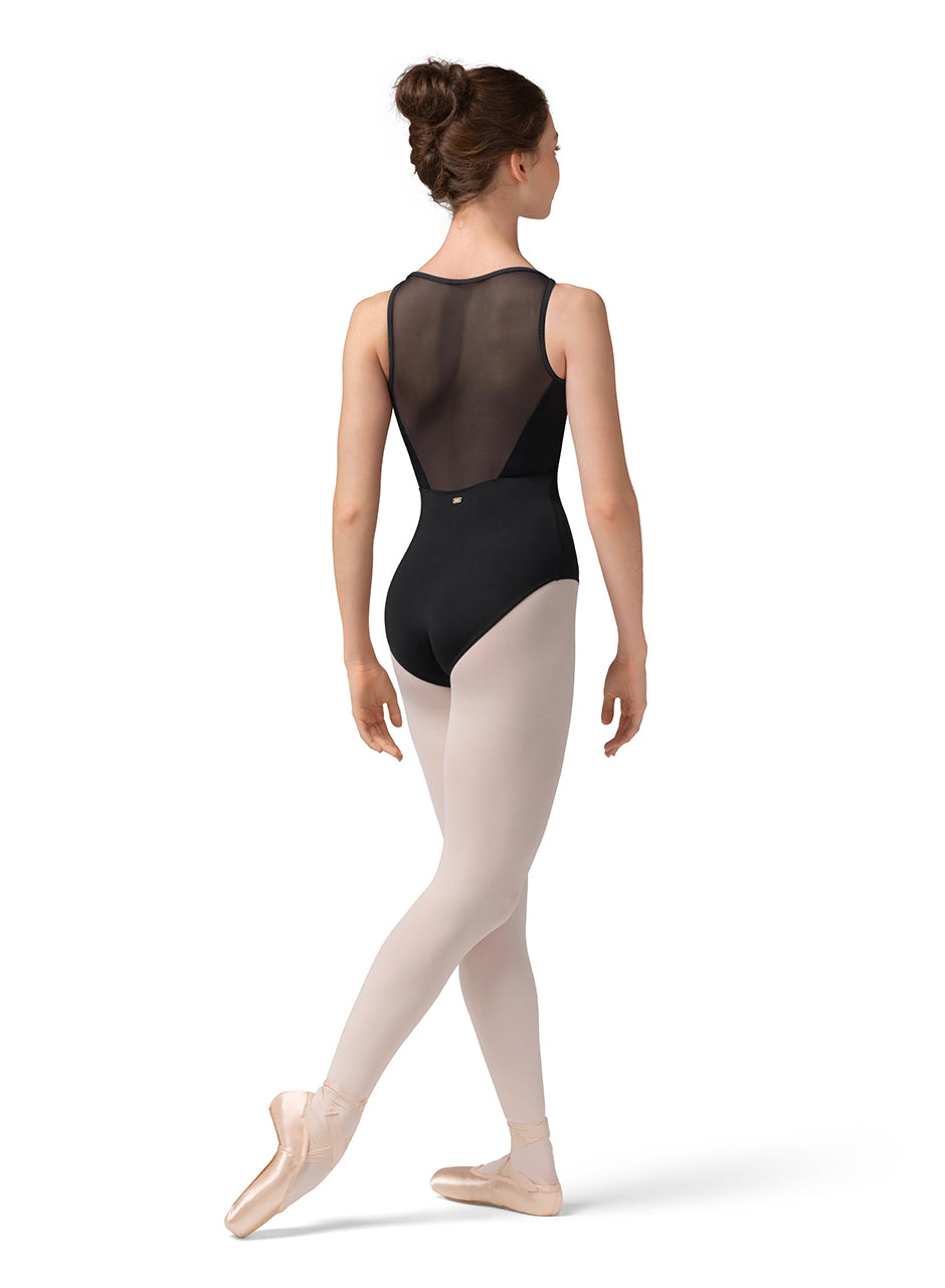 Boat Neck Leotard Black back view
