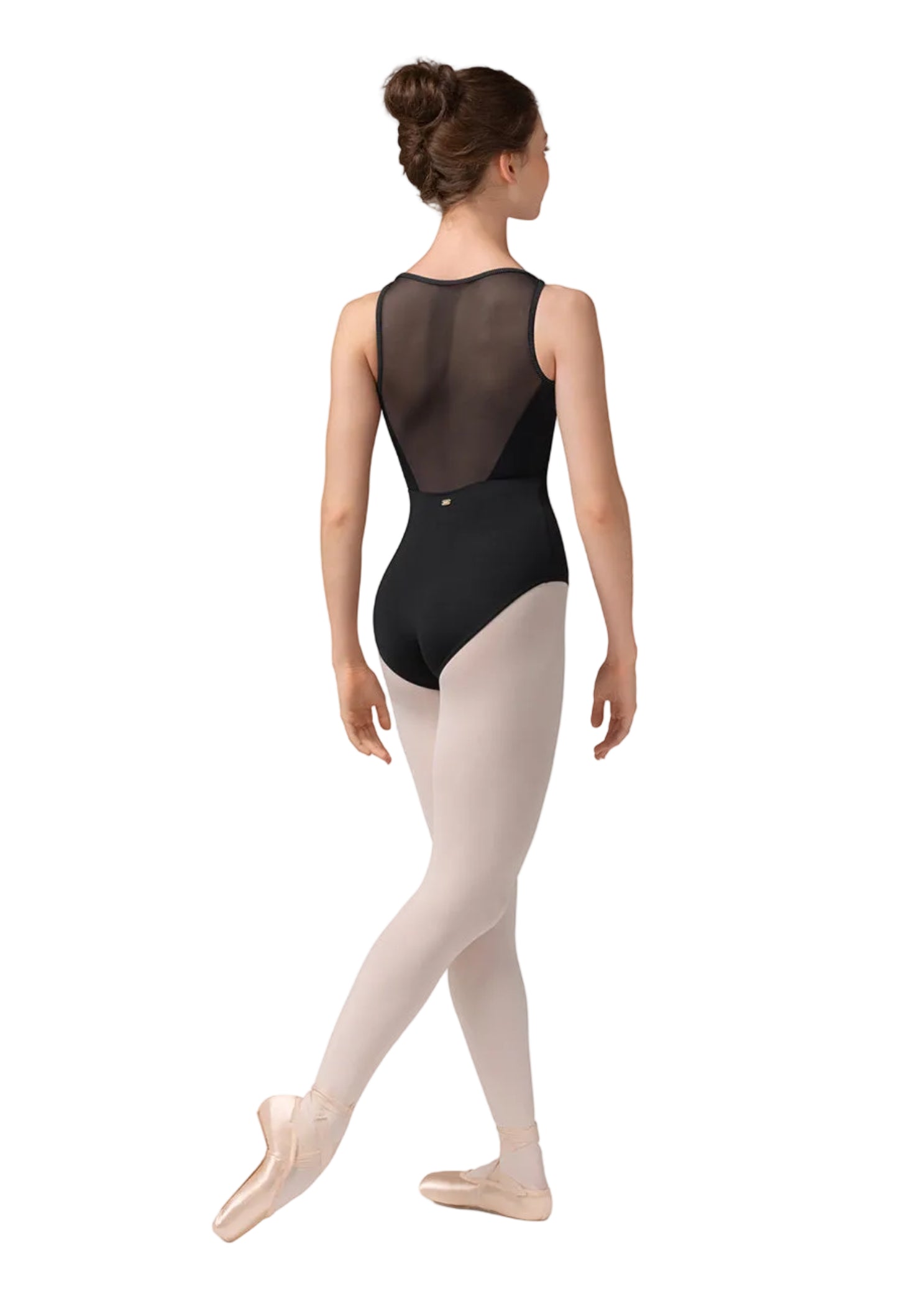 Boat Neck Leotard Black back view