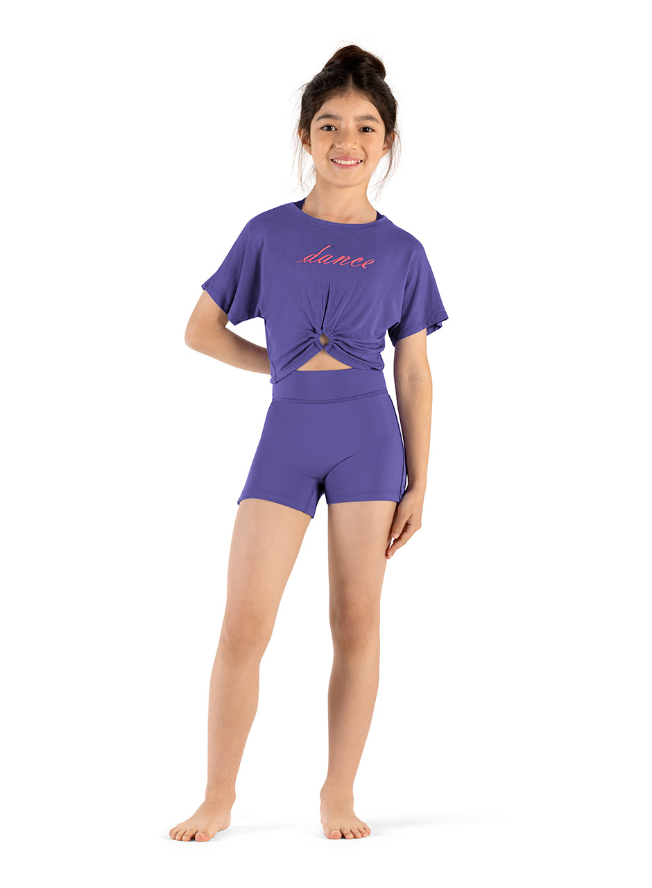 Dance Crop Top tanzanite front view