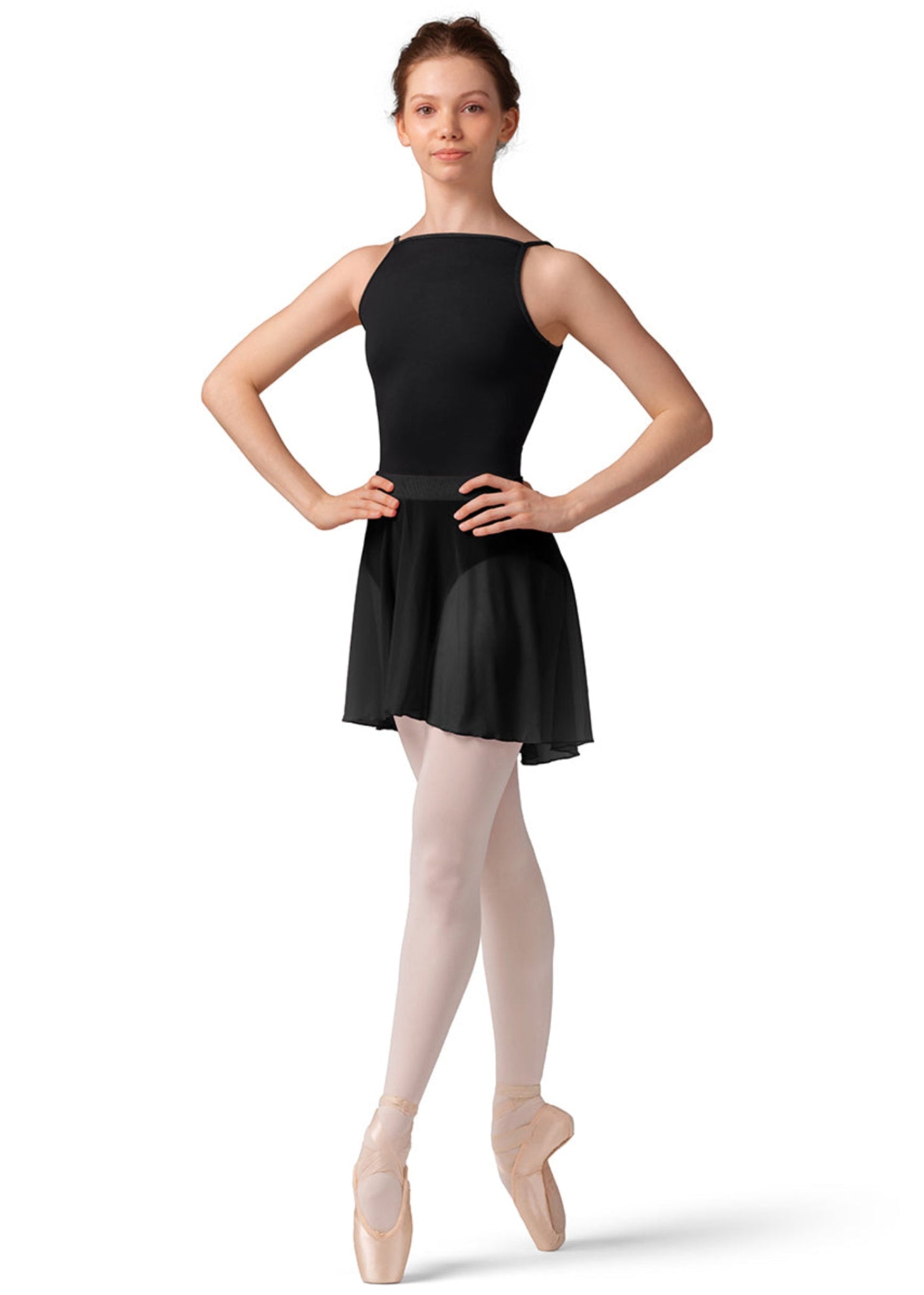 Zephyr Mesh Skirt Black front view