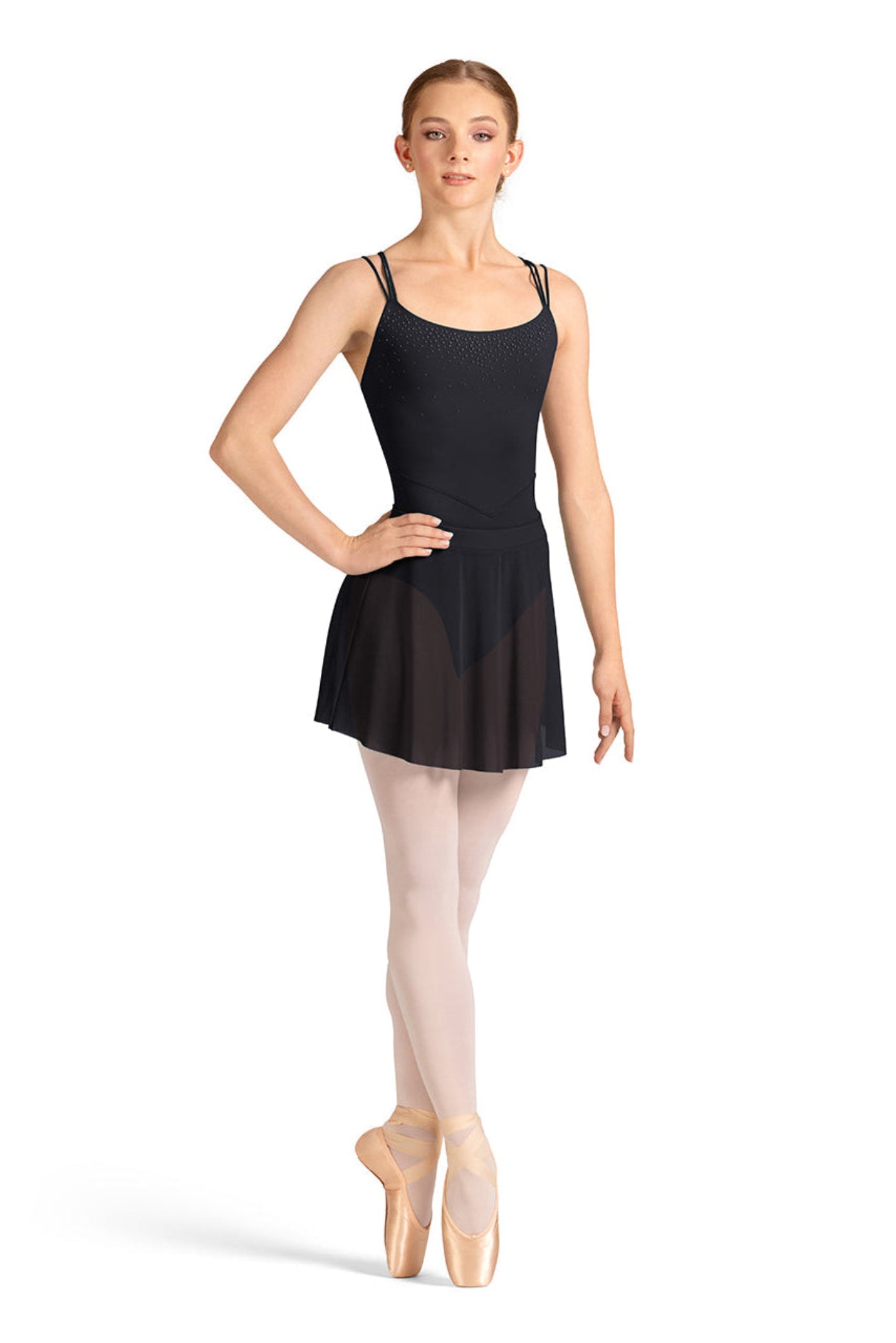 Celeste Mesh Skirt Black front view