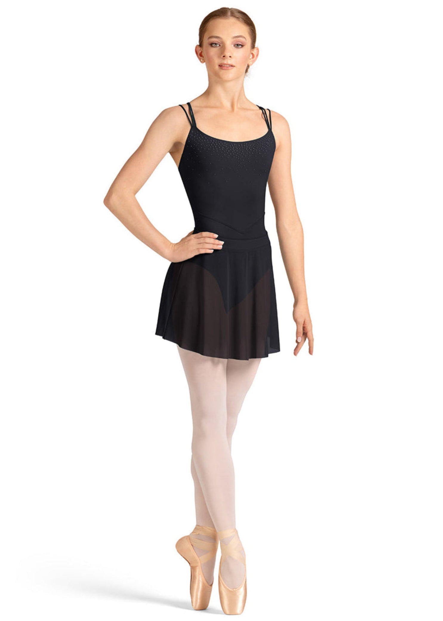 Celeste Mesh Skirt Black front view