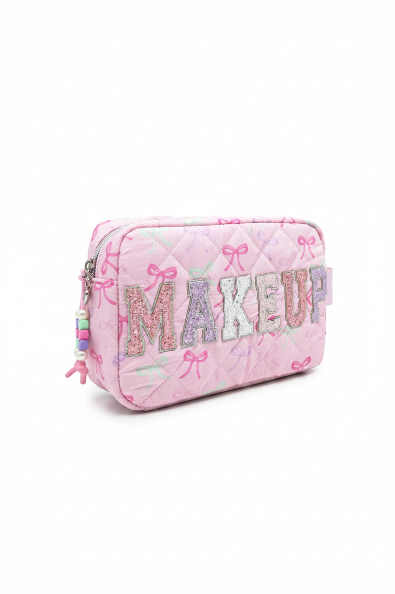 Makeup Bow Pouch Pink side view