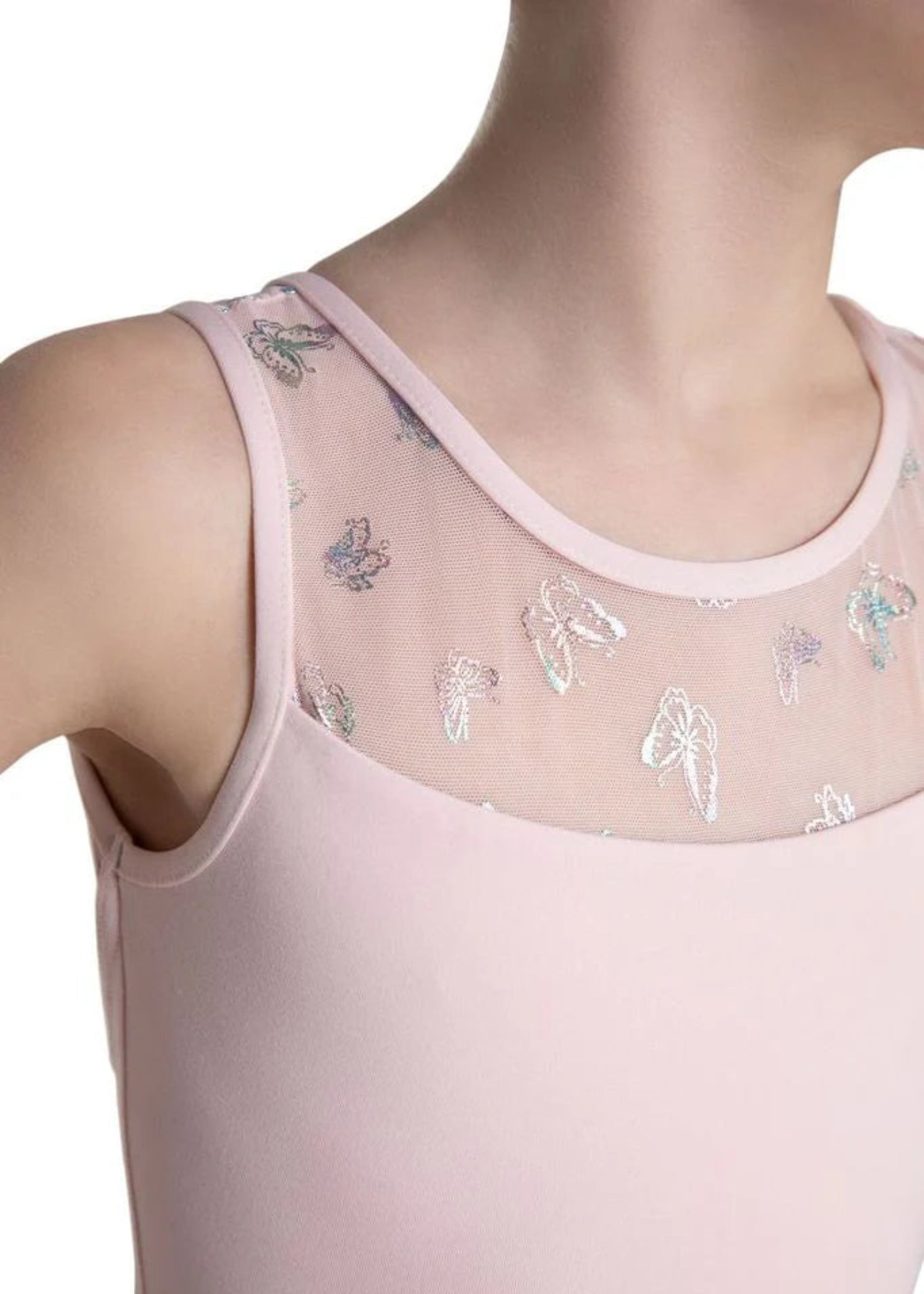 Mariposa Tank Leotard Pink detail view