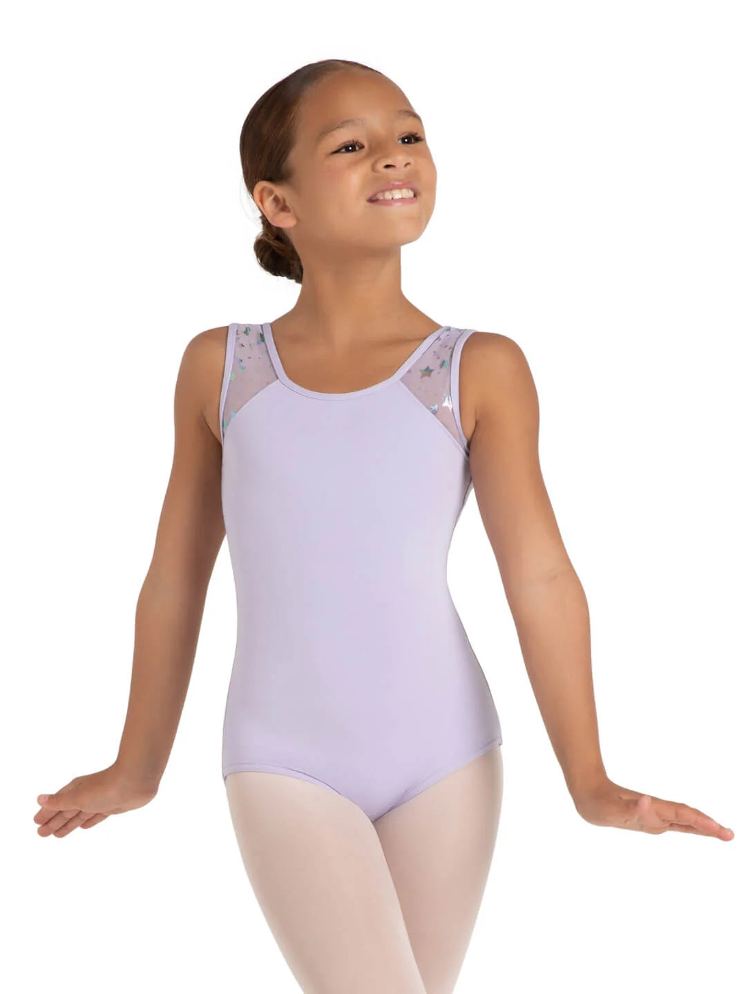 Mars Mesh Leotard Lavender front view