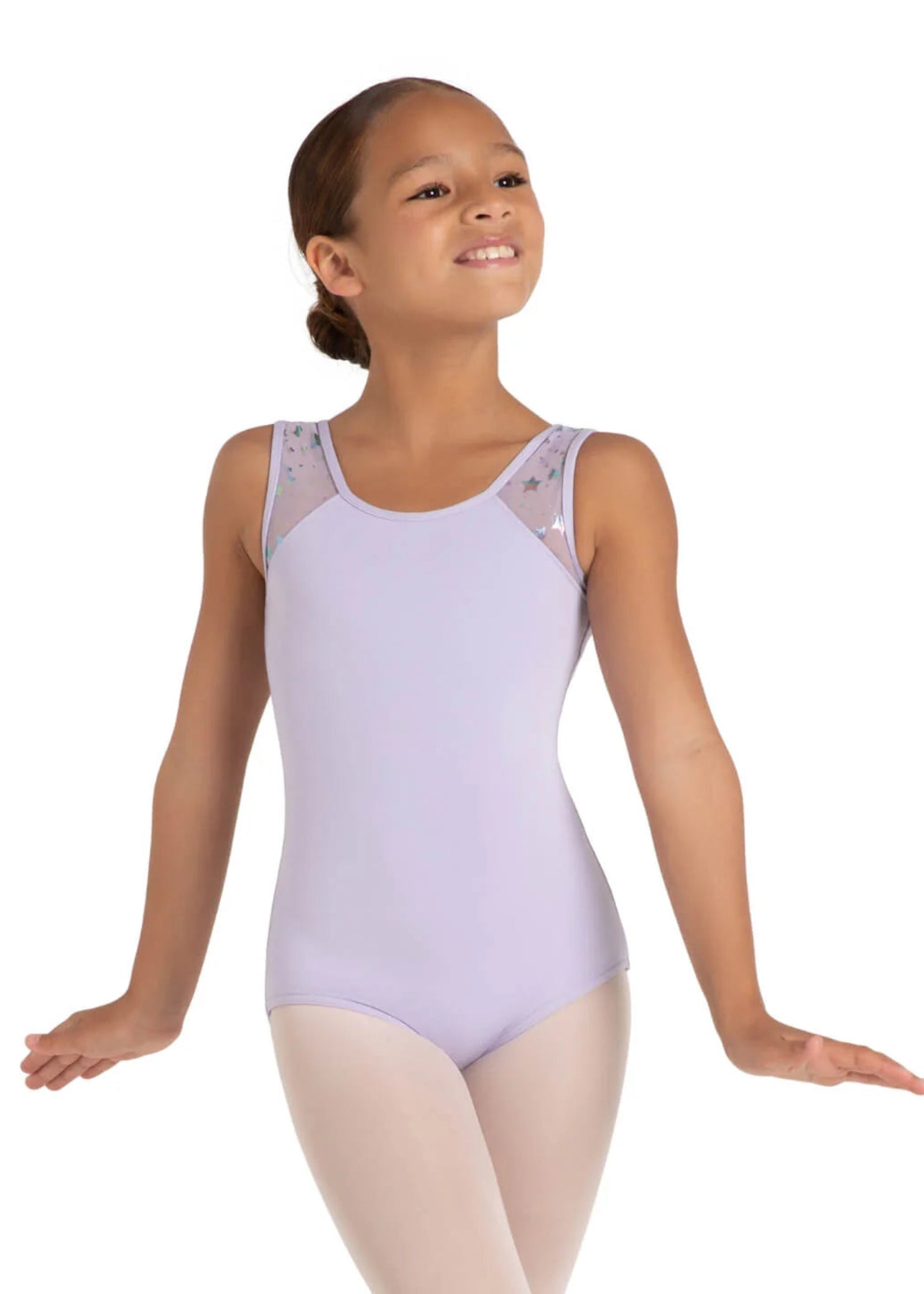 Mars Mesh Leotard Lavender front view