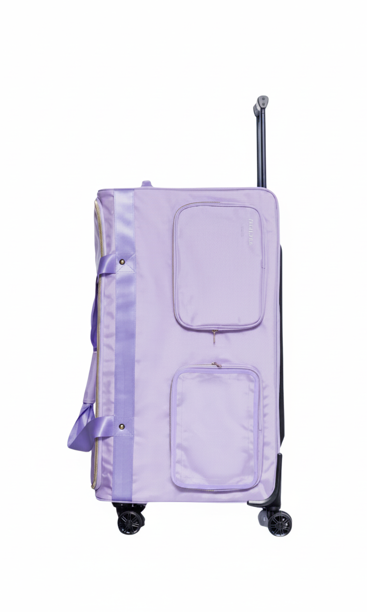 Medium Duffel with Built In Rack Lavender side view