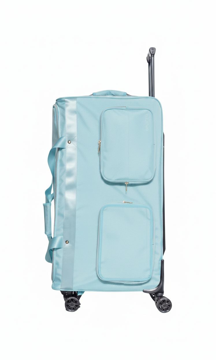 Medium Duffel with Built In Rack Sky Blue side view