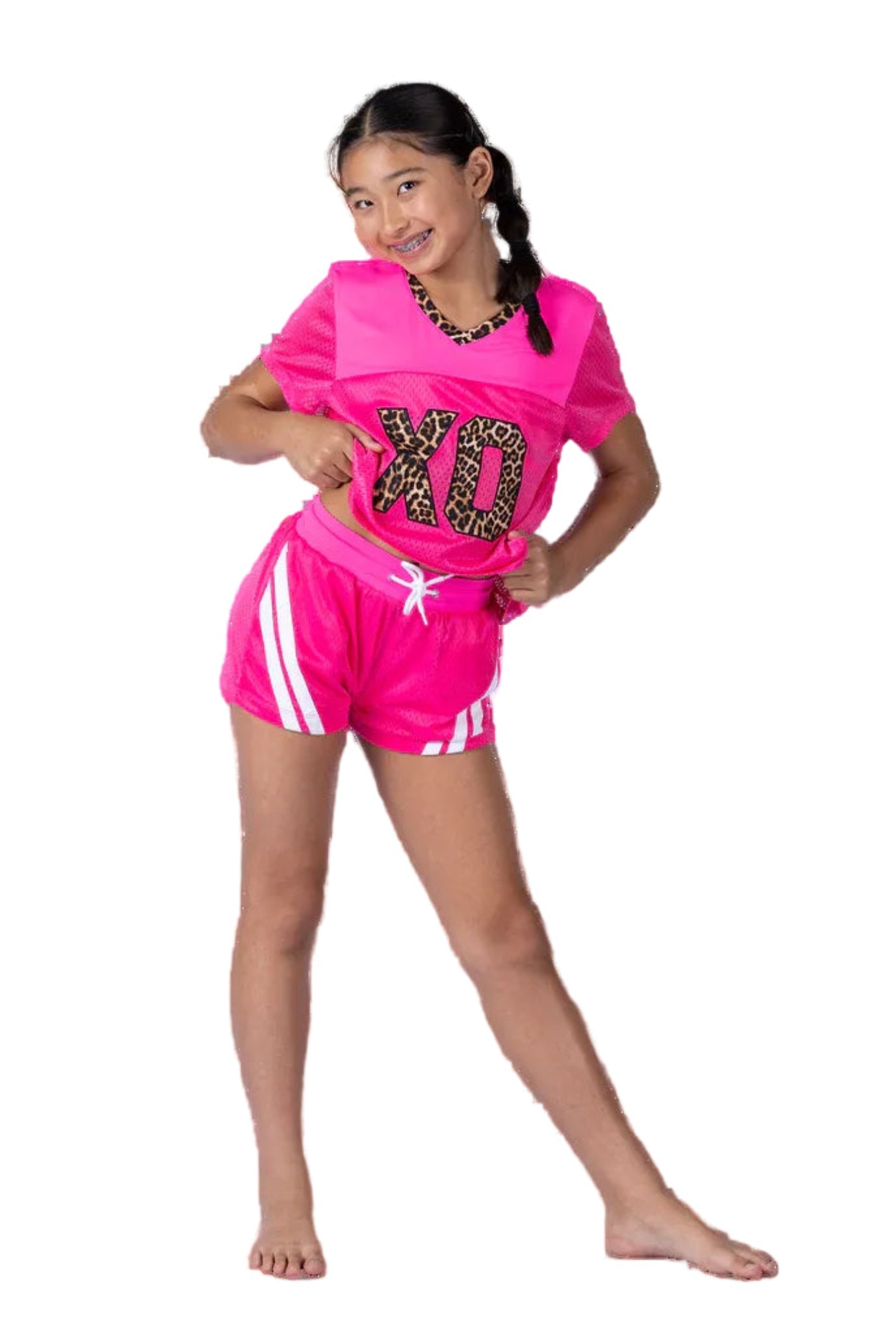 Mesh Short Hot Pink front view