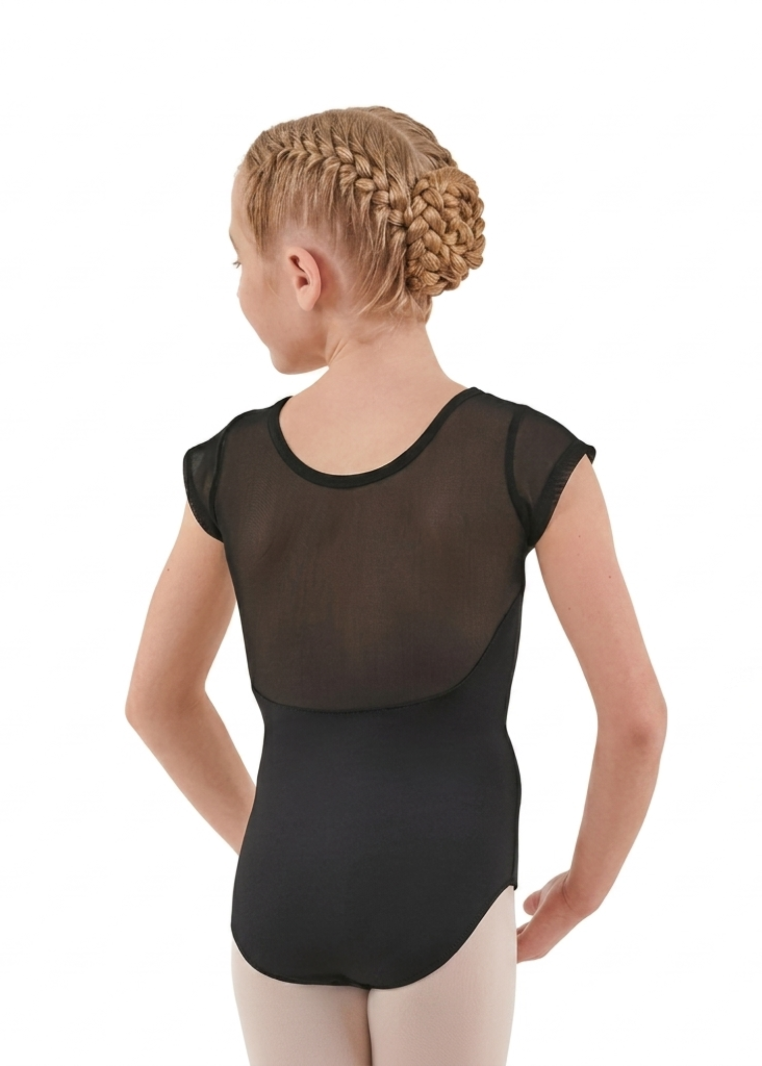 Mesh Sweetheart Leotard Black back view