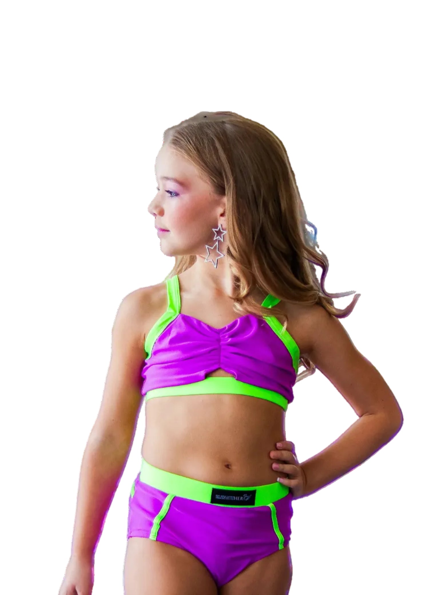Backtalk Short Green Purple front view