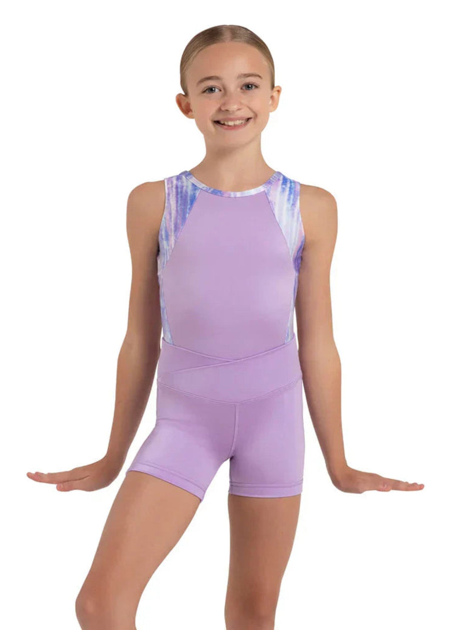 Pearl Short Shiny Digital Lilac front view