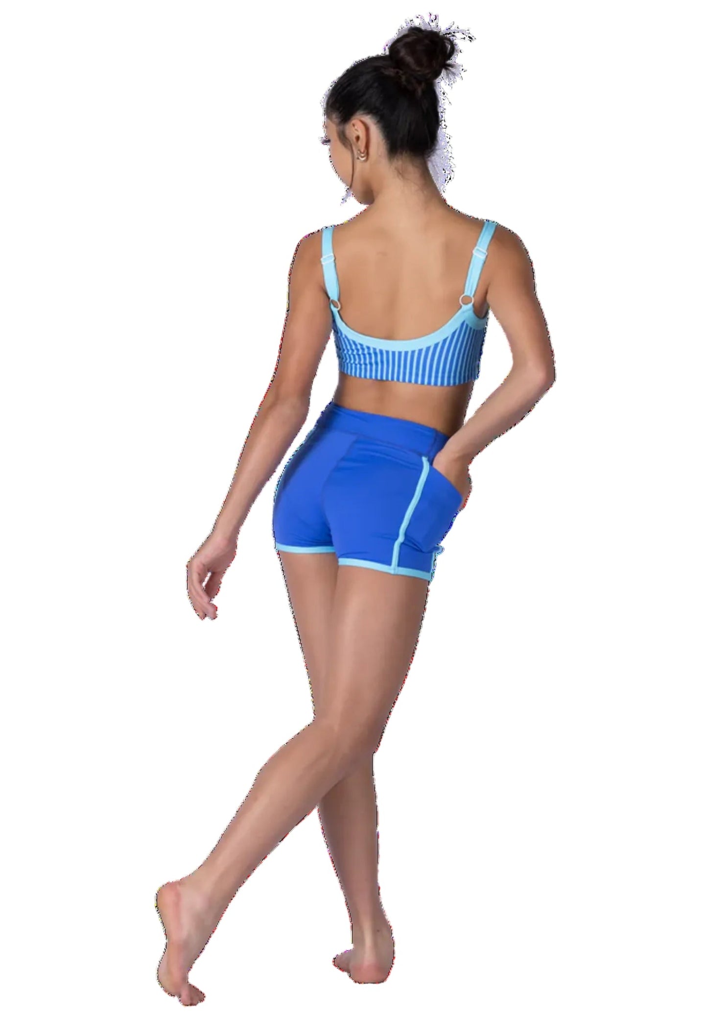 Pinstripe Short Blue Raspberry back view