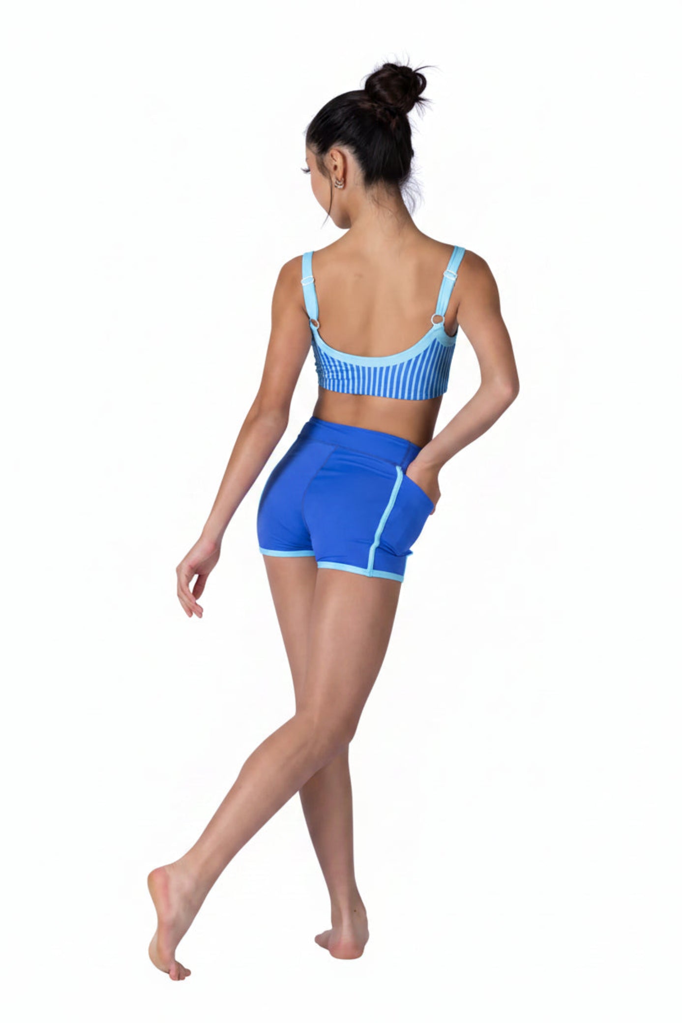 Pinstripe Top Blue Raspberry back view