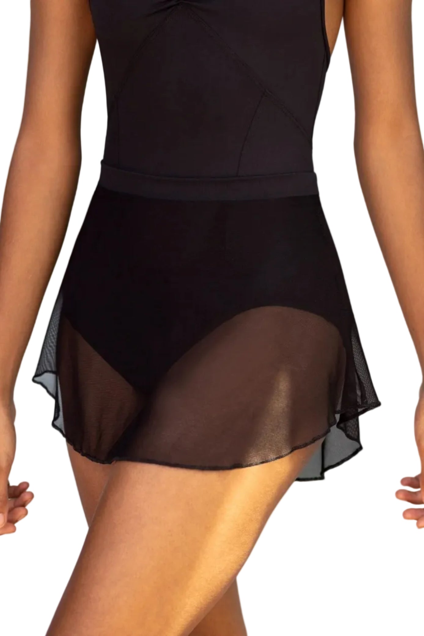 Pull-On High Low Skirt Black front view