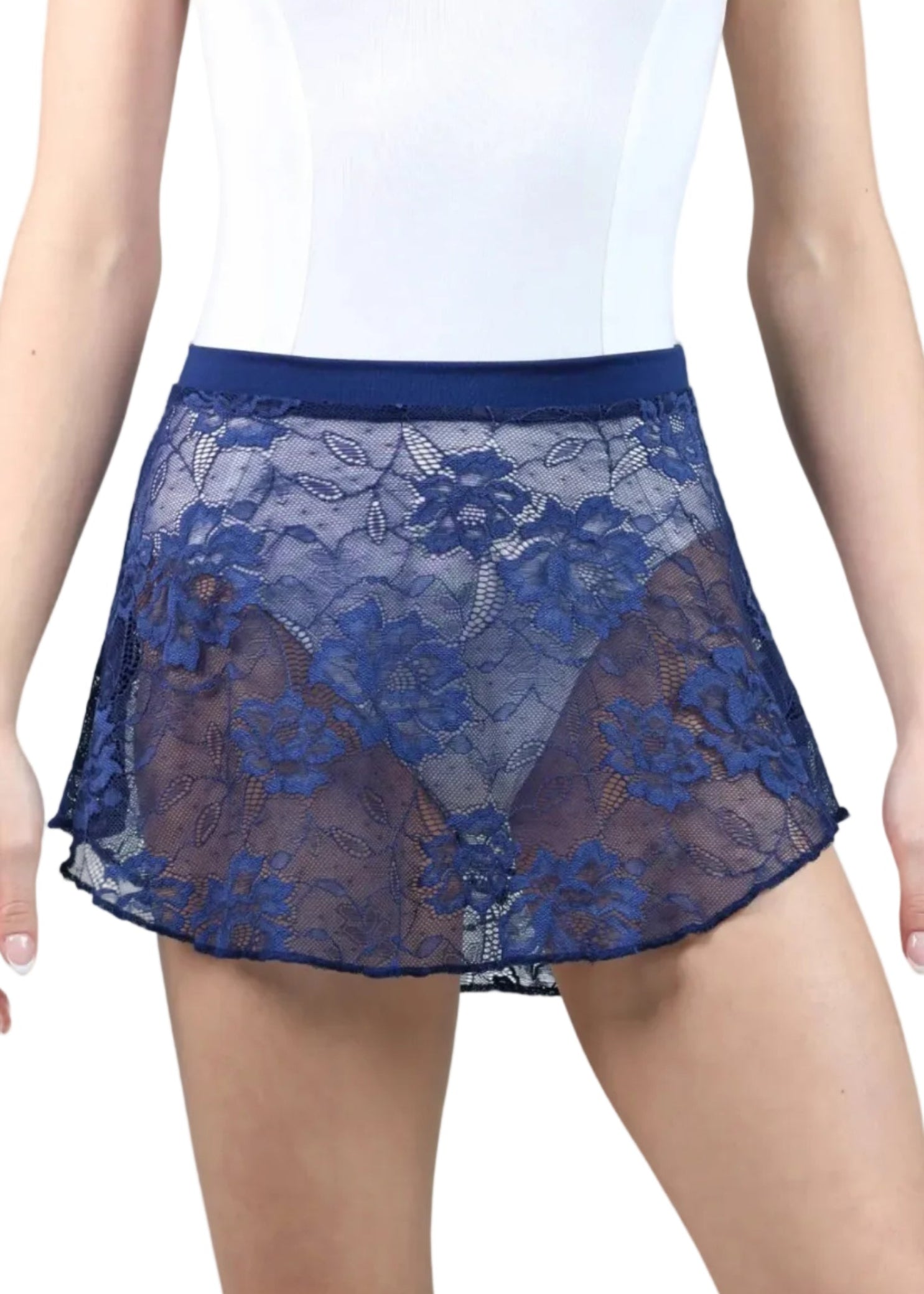Pull-On High Low Skirt Sapphire front view