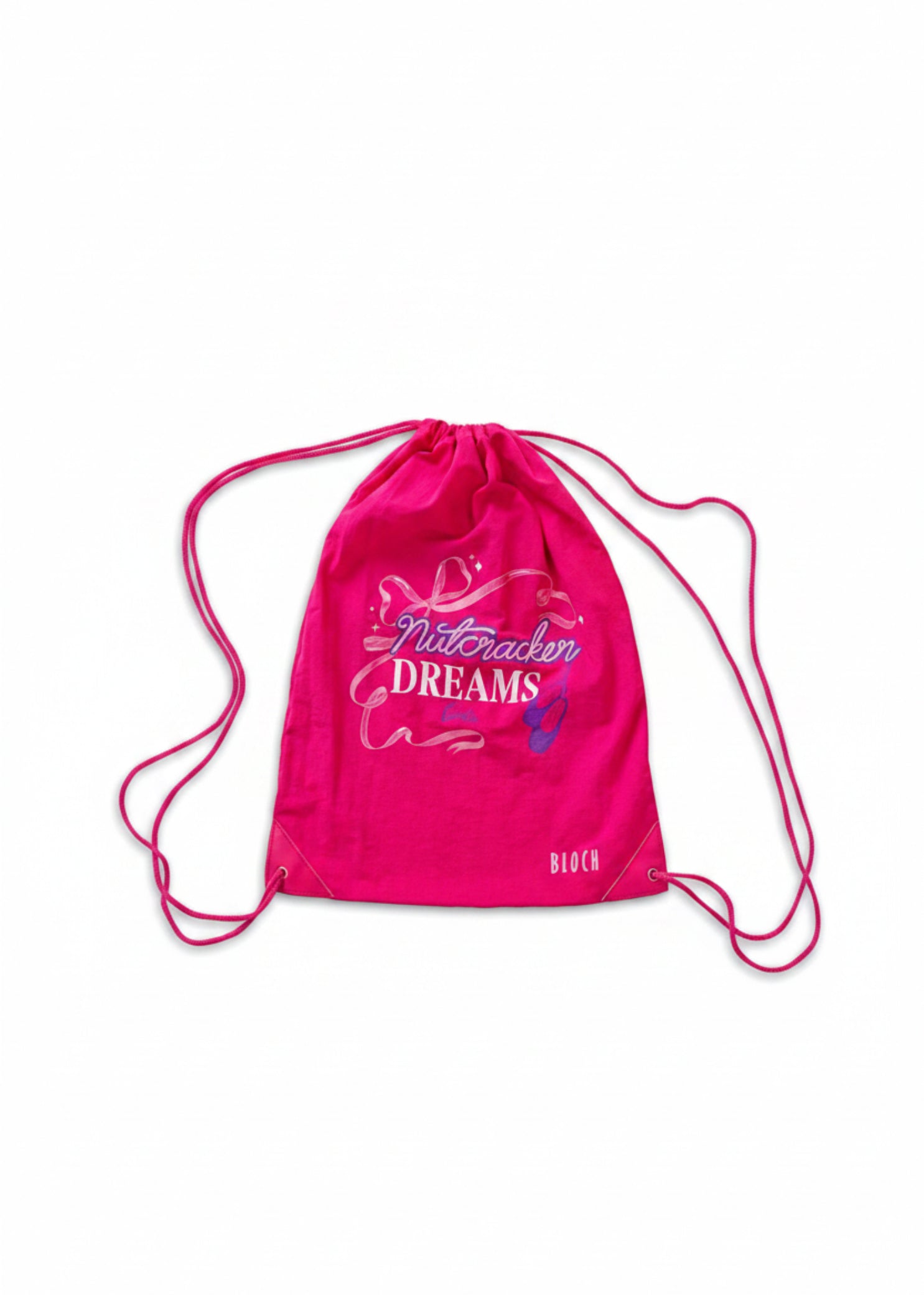 Pull Tie Bag Hot Pink front view