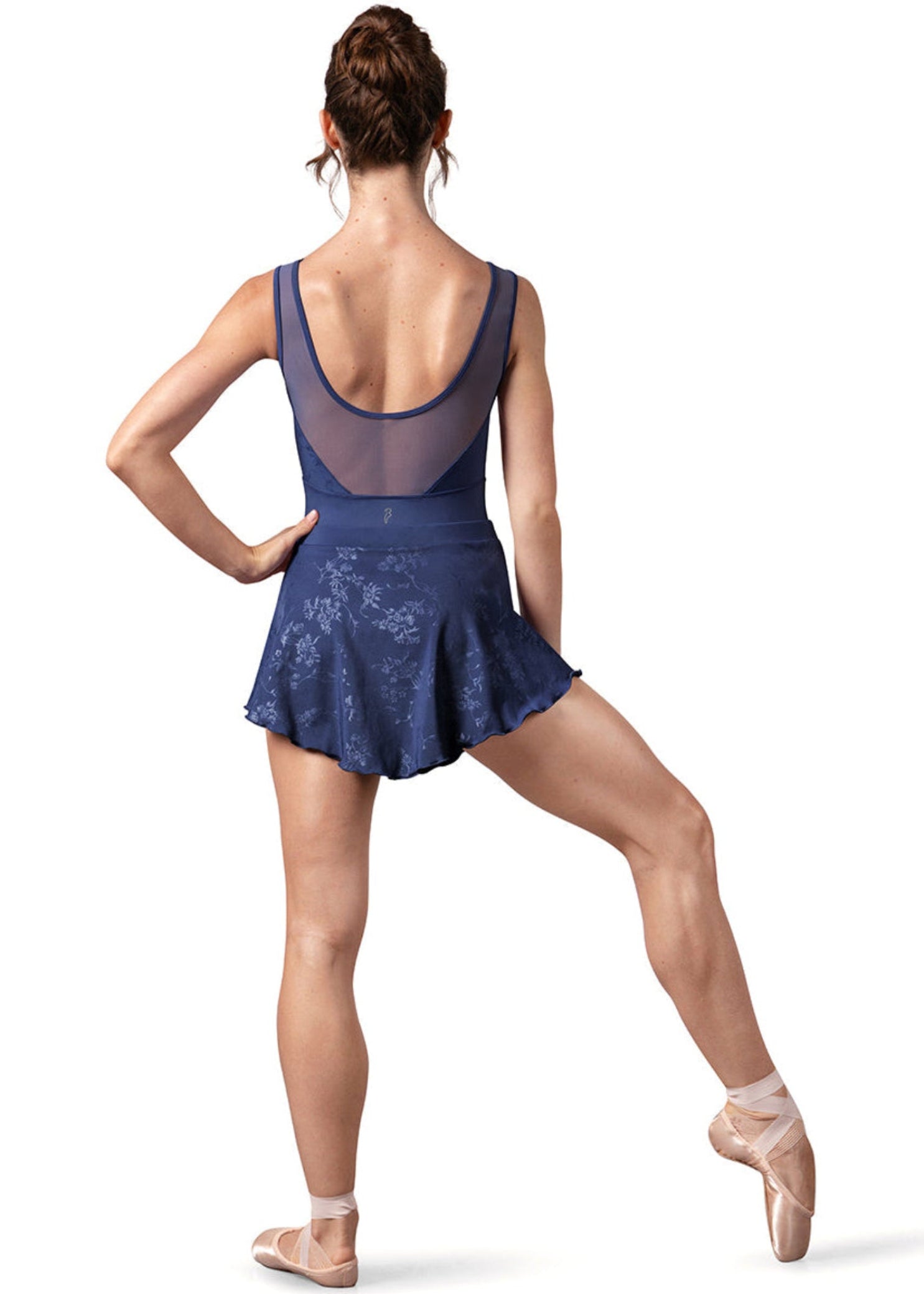 Selena Floral Skirt Eclipse Blue back view