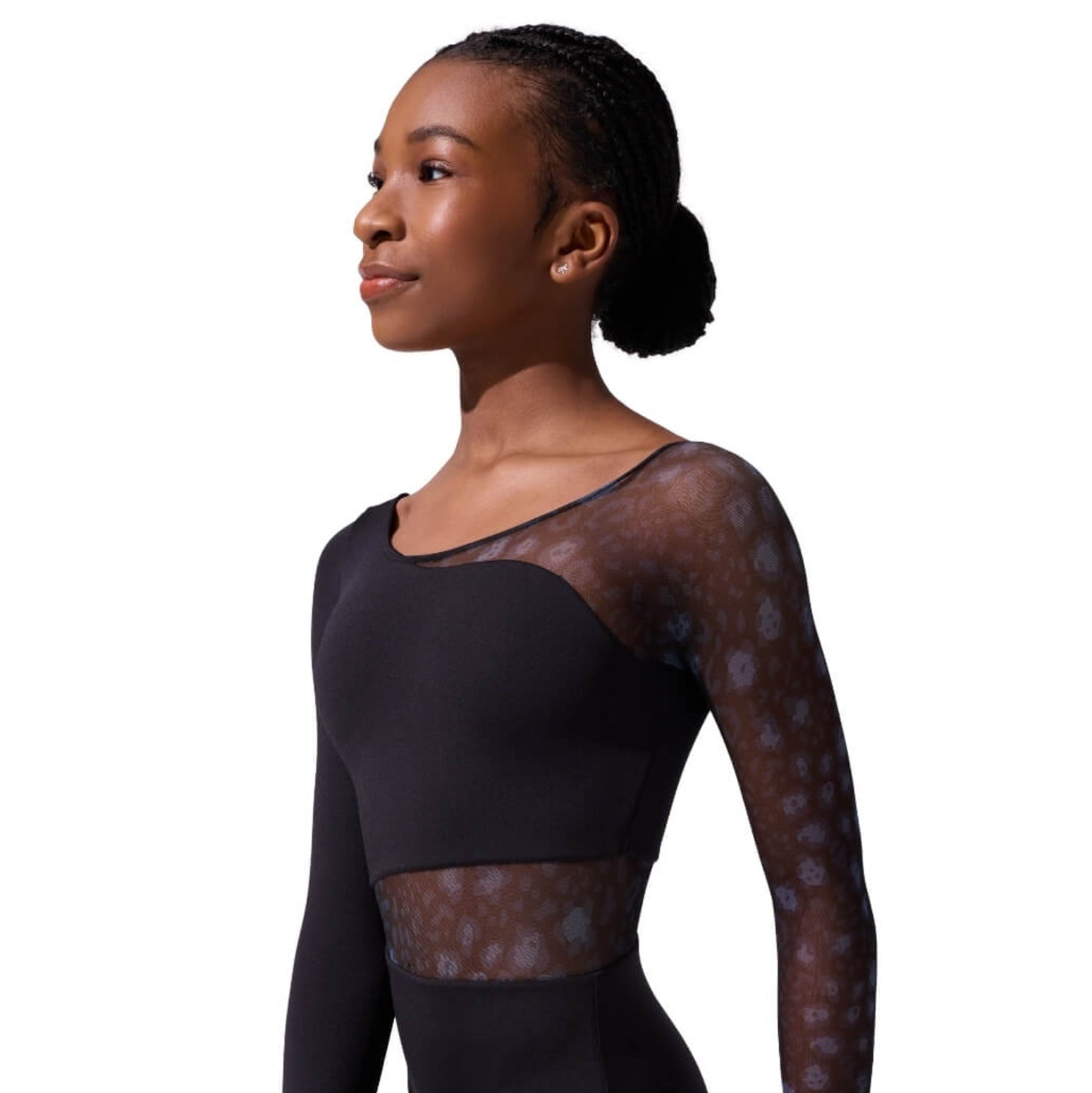 Rainforest Leotard Black front view