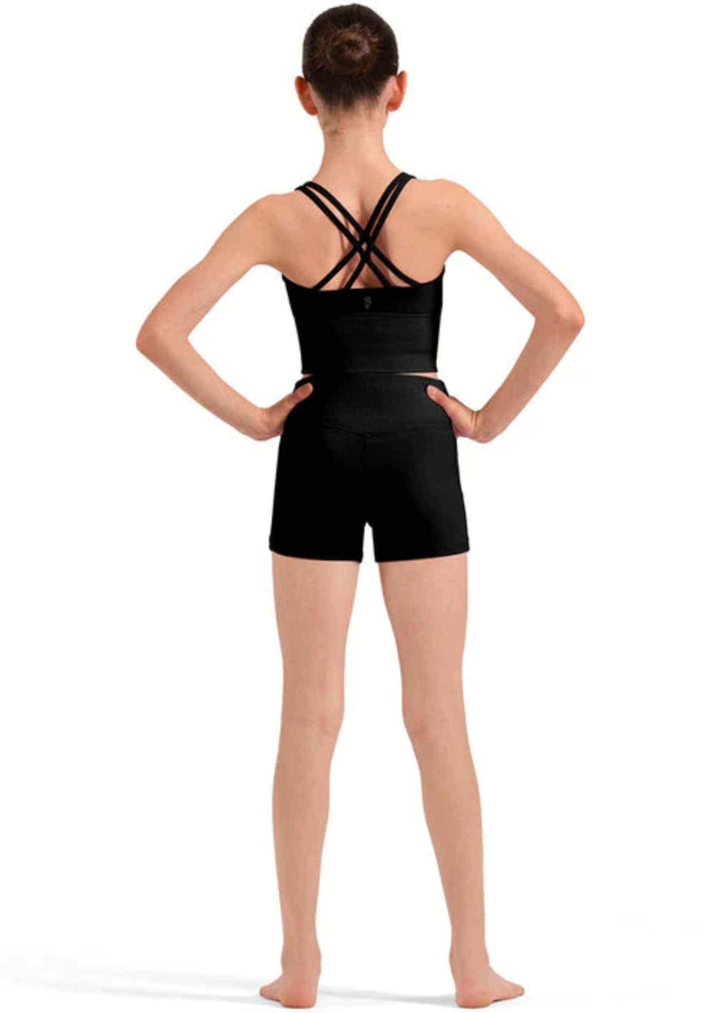 Rib Waistband Shorts Black back view