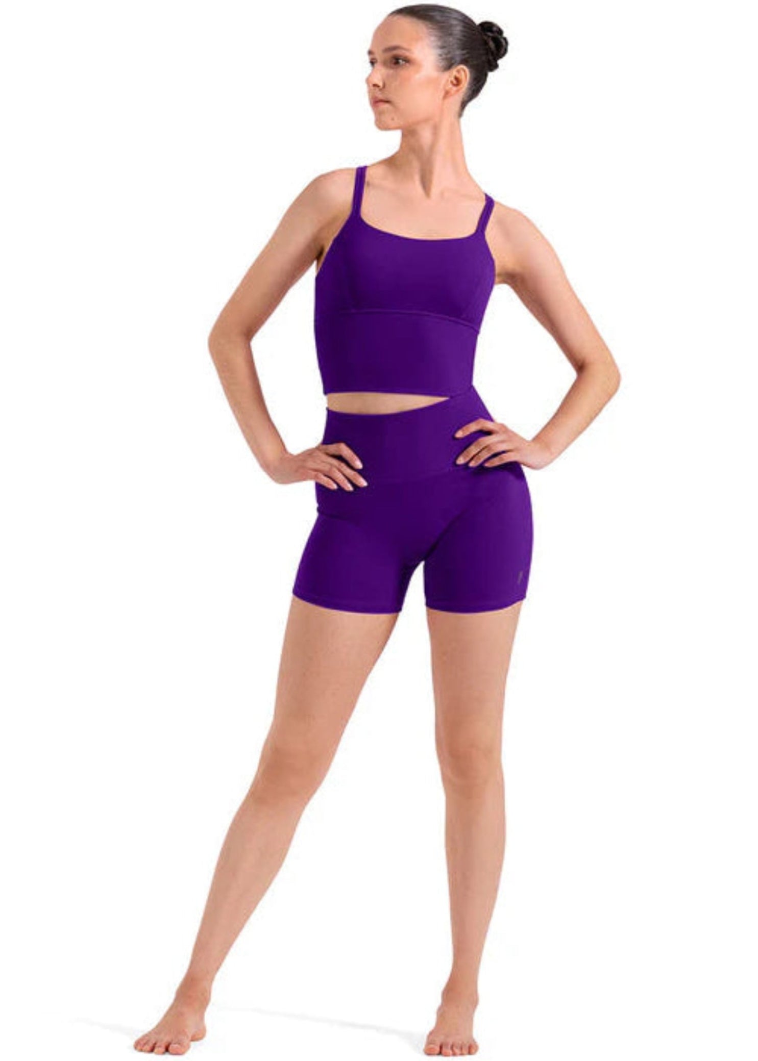 Rib Waist Shorts Midnight Amethyst front view
