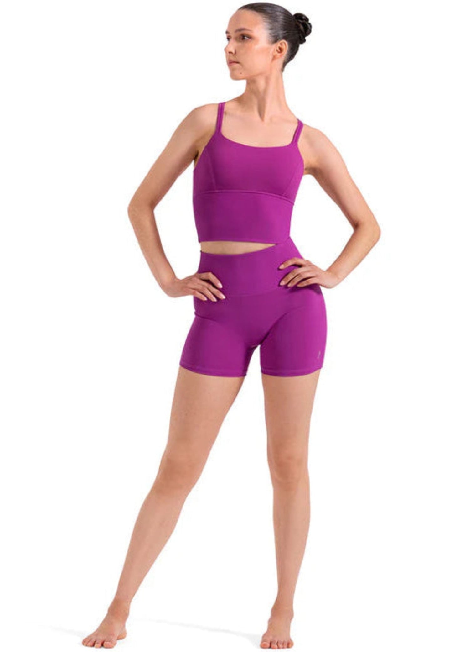 Rib Waist Shorts Velvet Orchid front view