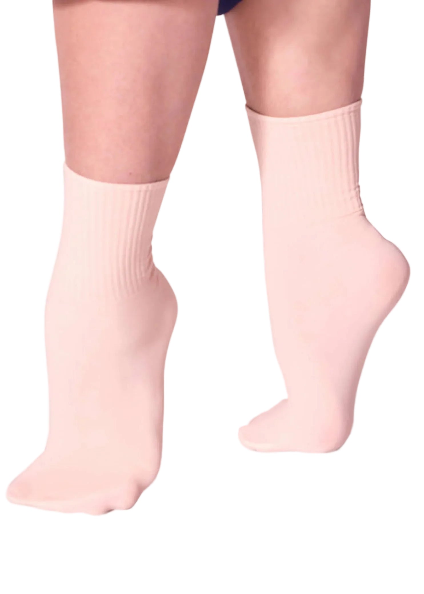 Ribbed Sock Ballet Pink side view