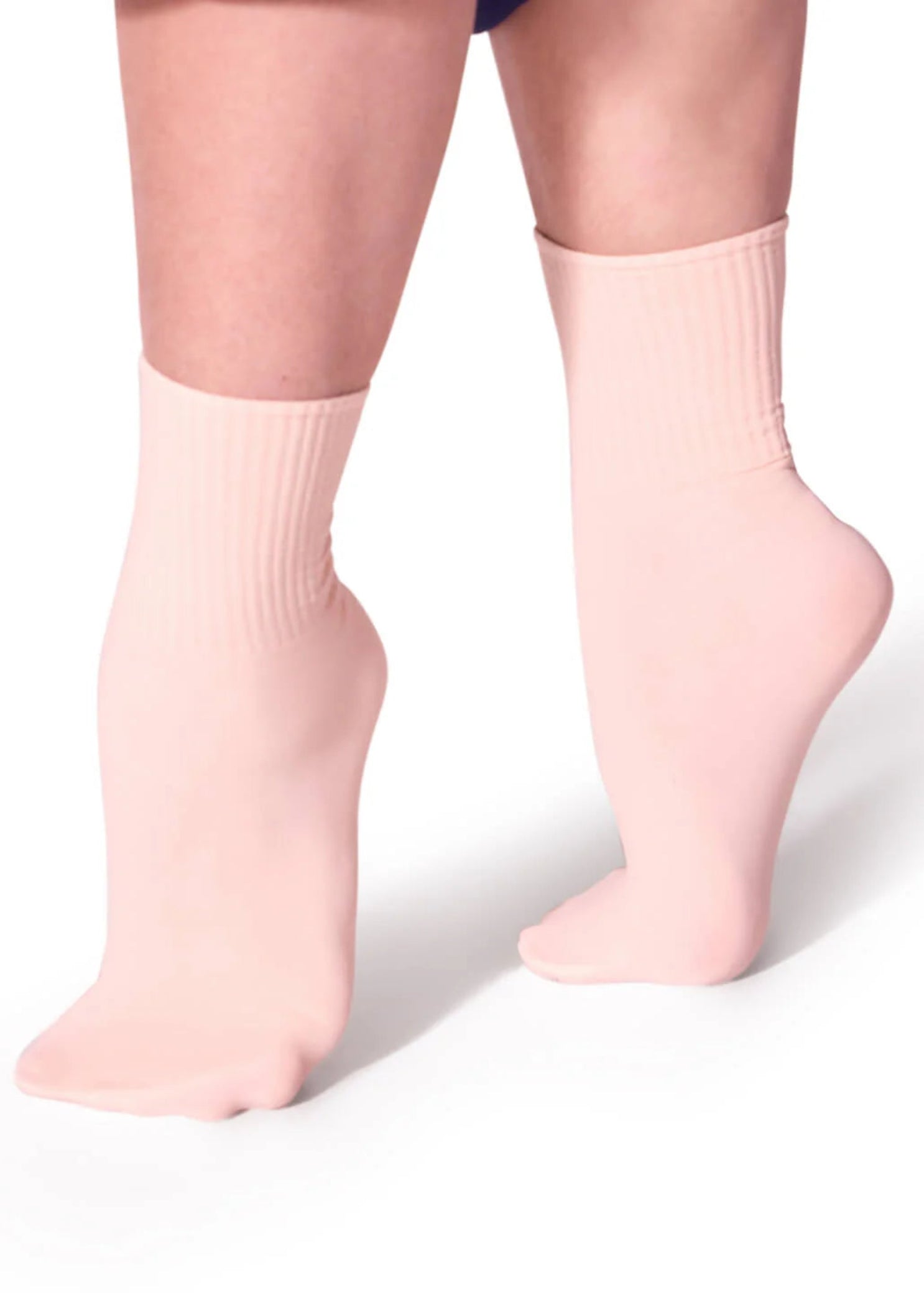 Ribbed Sock Ballet Pink side view