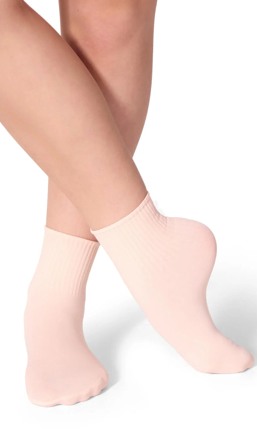Ribbed Sock Ballet Pink front view