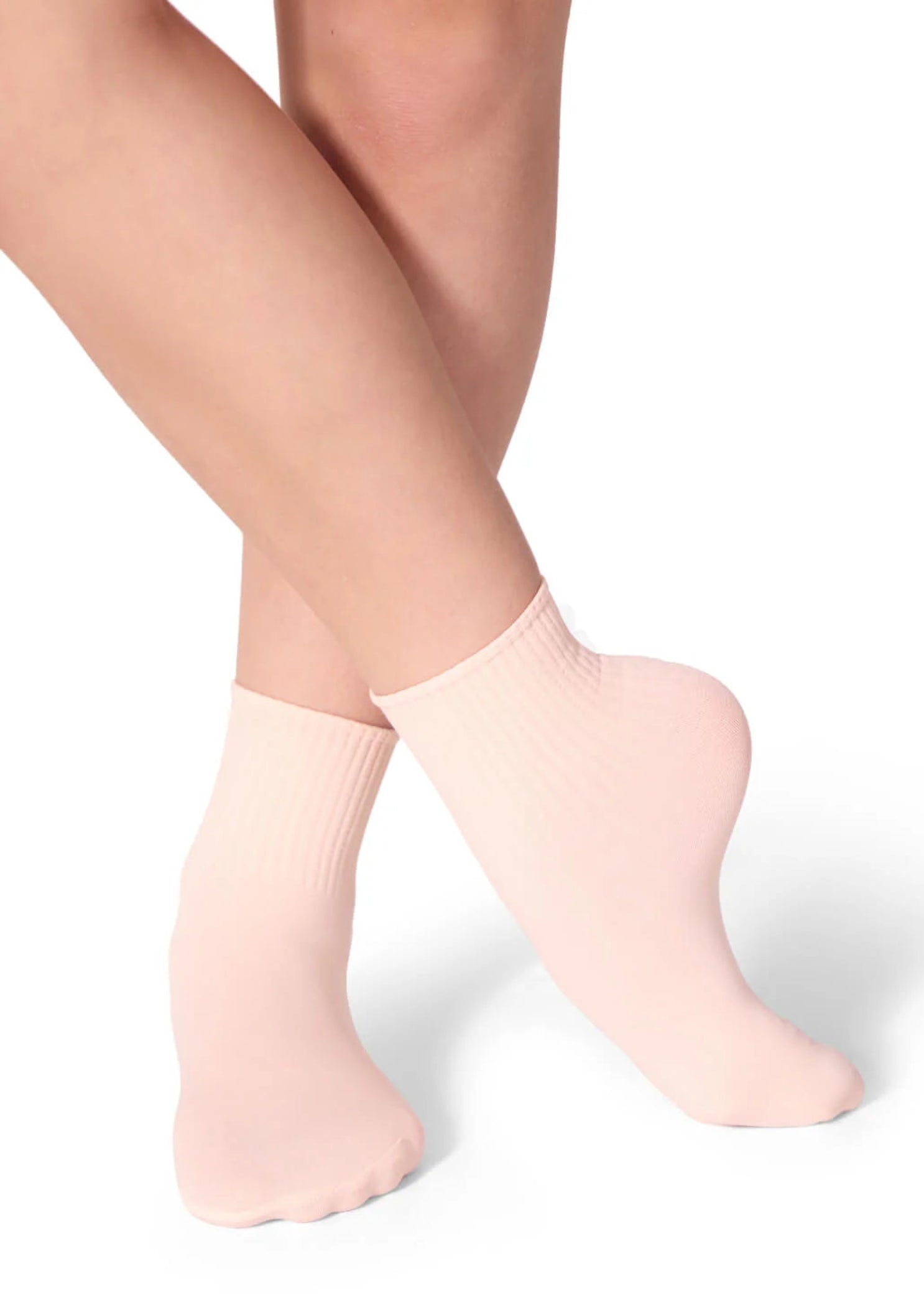 Ribbed Sock Ballet Pink front view