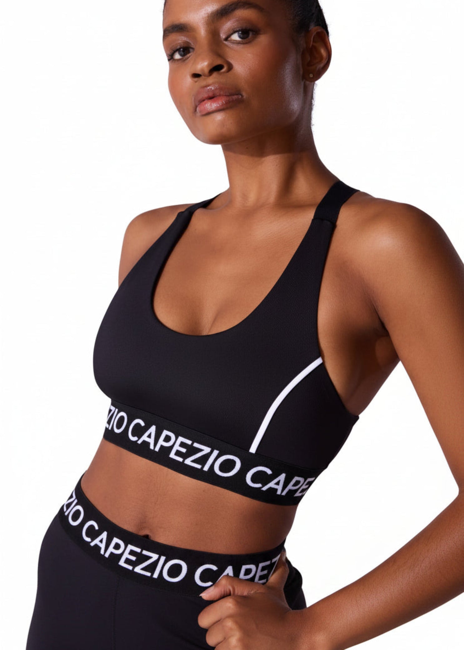 Rise Up Bra Top Black front view
