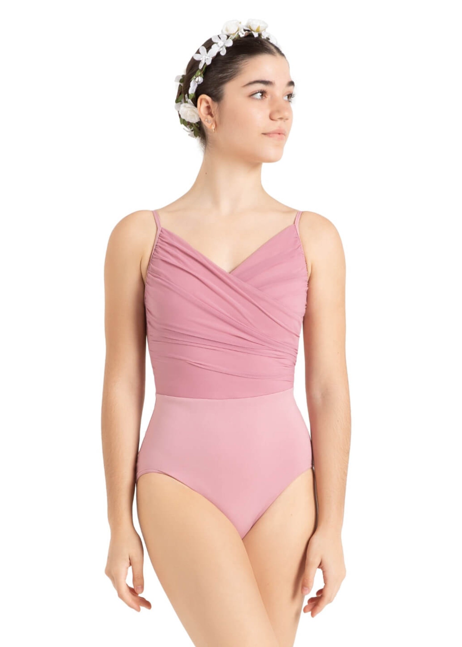 Rose Camisole Leotard Lilas front view