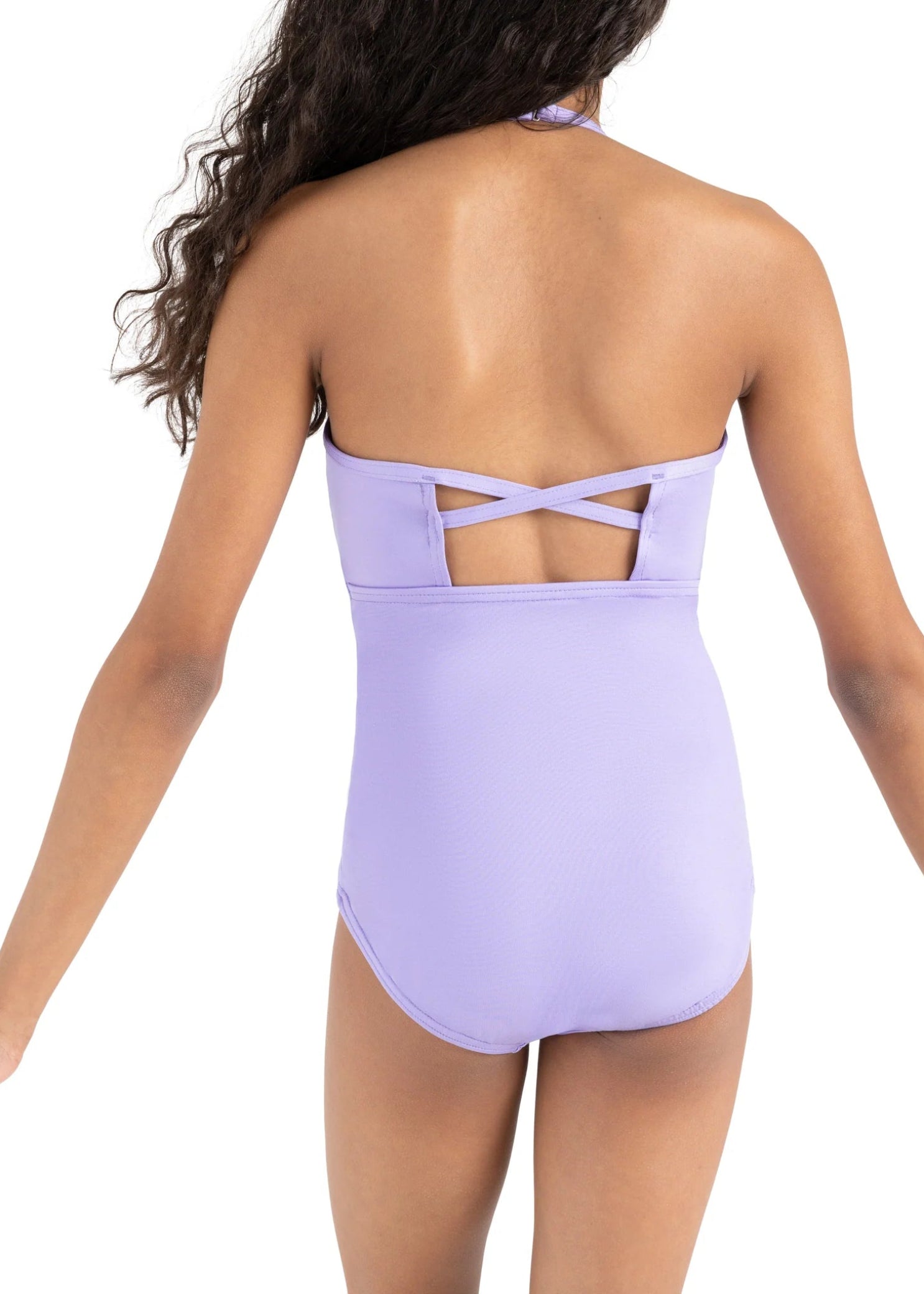 Camisole Halter Leotard Vibrant Violet back view