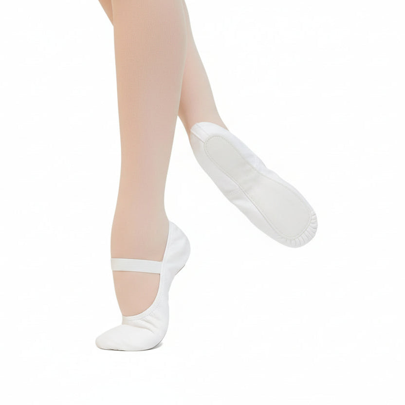 Braydon Full Sole Leather Ballet Shoe Pink side and bottom view