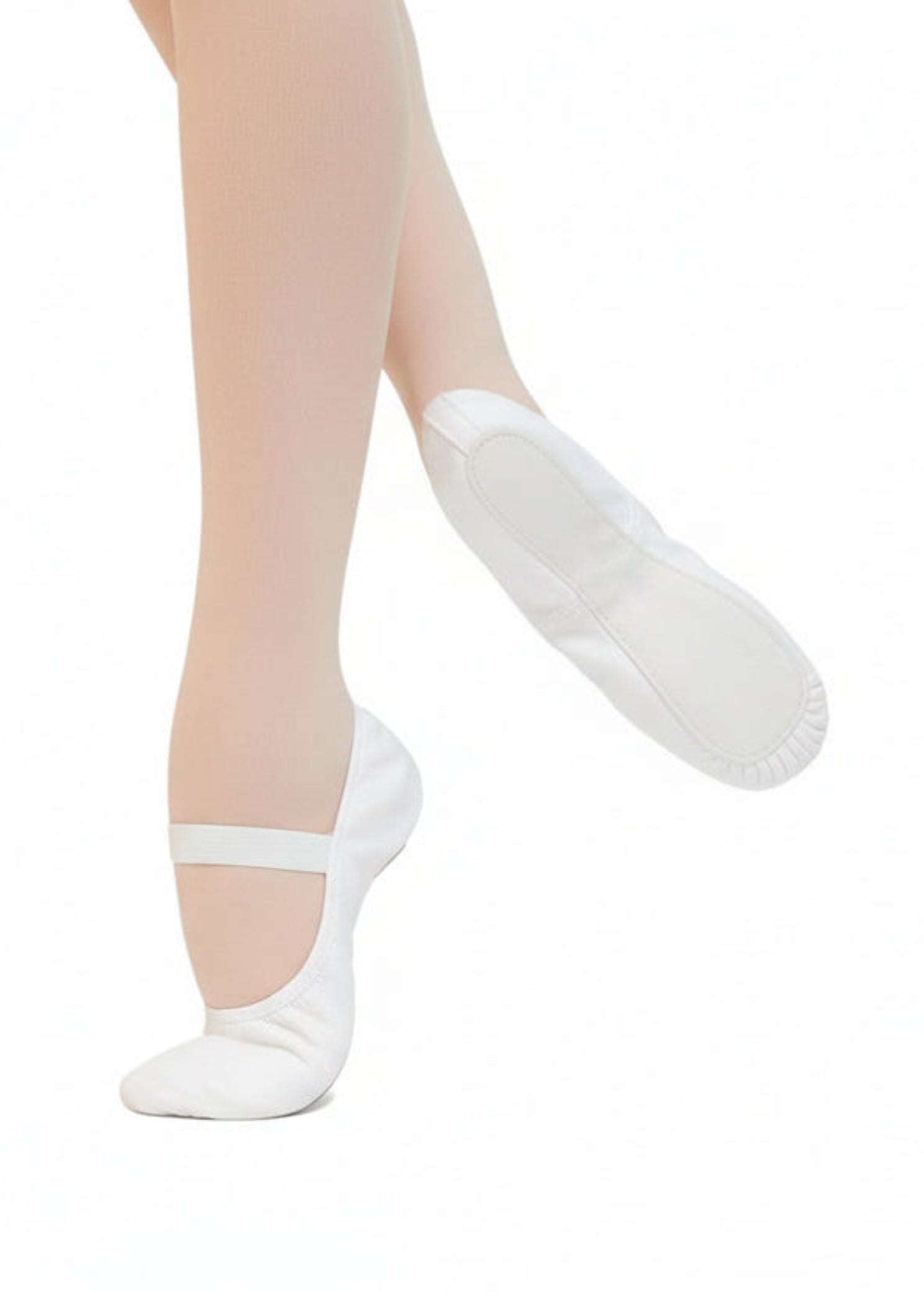 Braydon Full Sole Leather Ballet Shoe Pink side and bottom view
