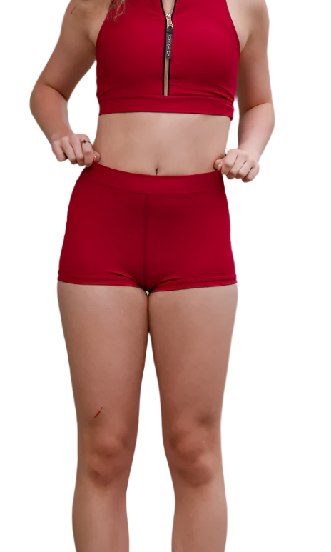 Bravery Top & Short Red Plum front view
